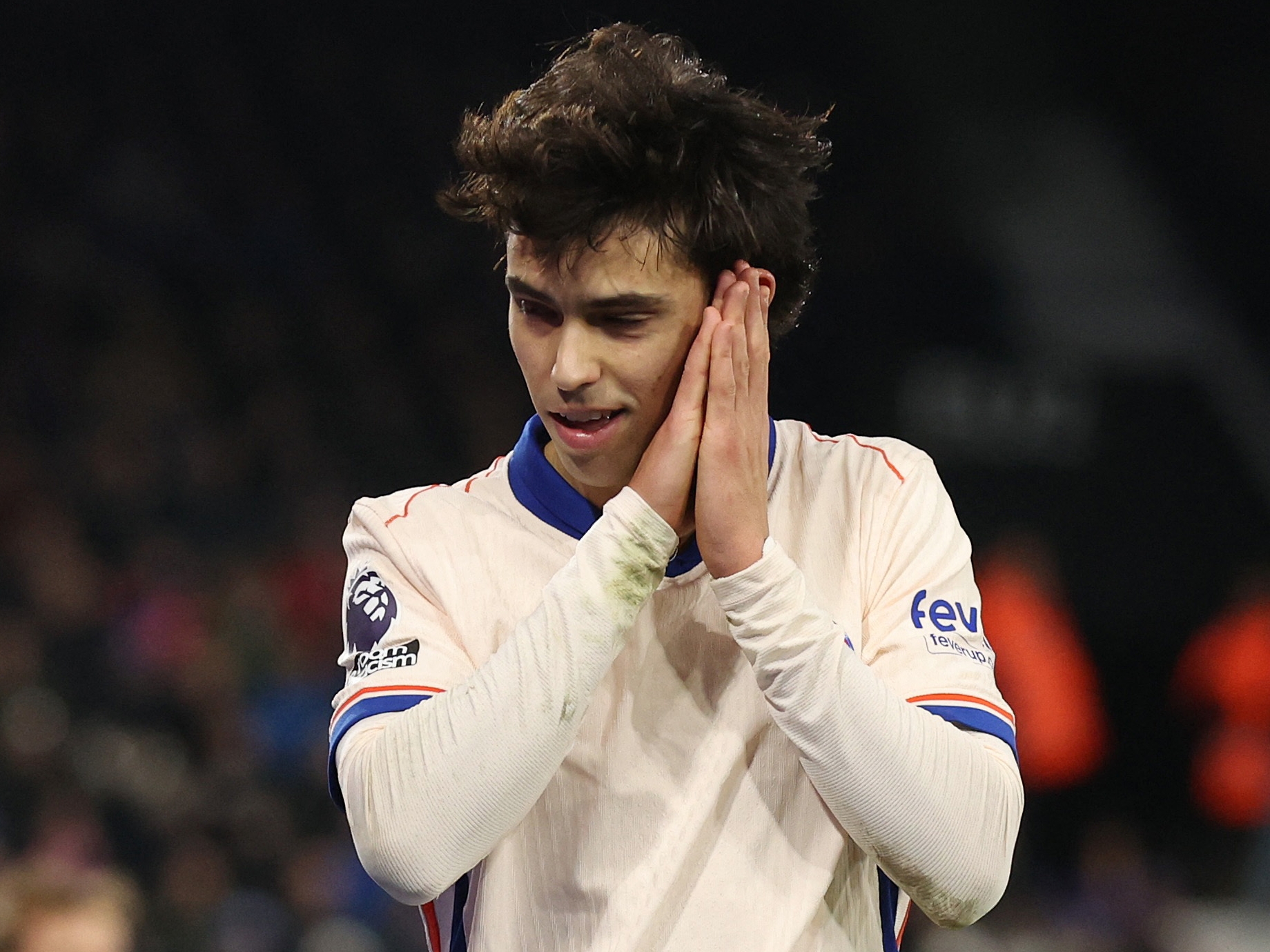 Soccer Football - Premier League - Ipswich Town v Chelsea - Portman Road, Ipswich, Britain - December 30, 2024 Chelsea's Joao Felix celebrates scoring their first goal before it is disallowed after a VAR review REUTERS/Chris Radburn EDITORIAL USE ONLY. NO USE WITH UNAUTHORIZED AUDIO, VIDEO, DATA, FIXTURE LISTS, CLUB/LEAGUE LOGOS OR 'LIVE' SERVICES. ONLINE IN-MATCH USE LIMITED TO 120 IMAGES, NO VIDEO EMULATION. NO USE IN BETTING, GAMES OR SINGLE CLUB/LEAGUE/PLAYER PUBLICATIONS. PLEASE CONTACT YOUR ACCOUNT REPRESENTATIVE FOR FURTHER DETAILS..