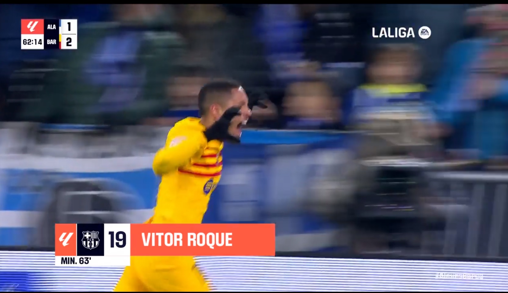 ¡Tigrinho! Golazo de Vitor Roque y una celebración que va a ser icónica para el Camp Nou