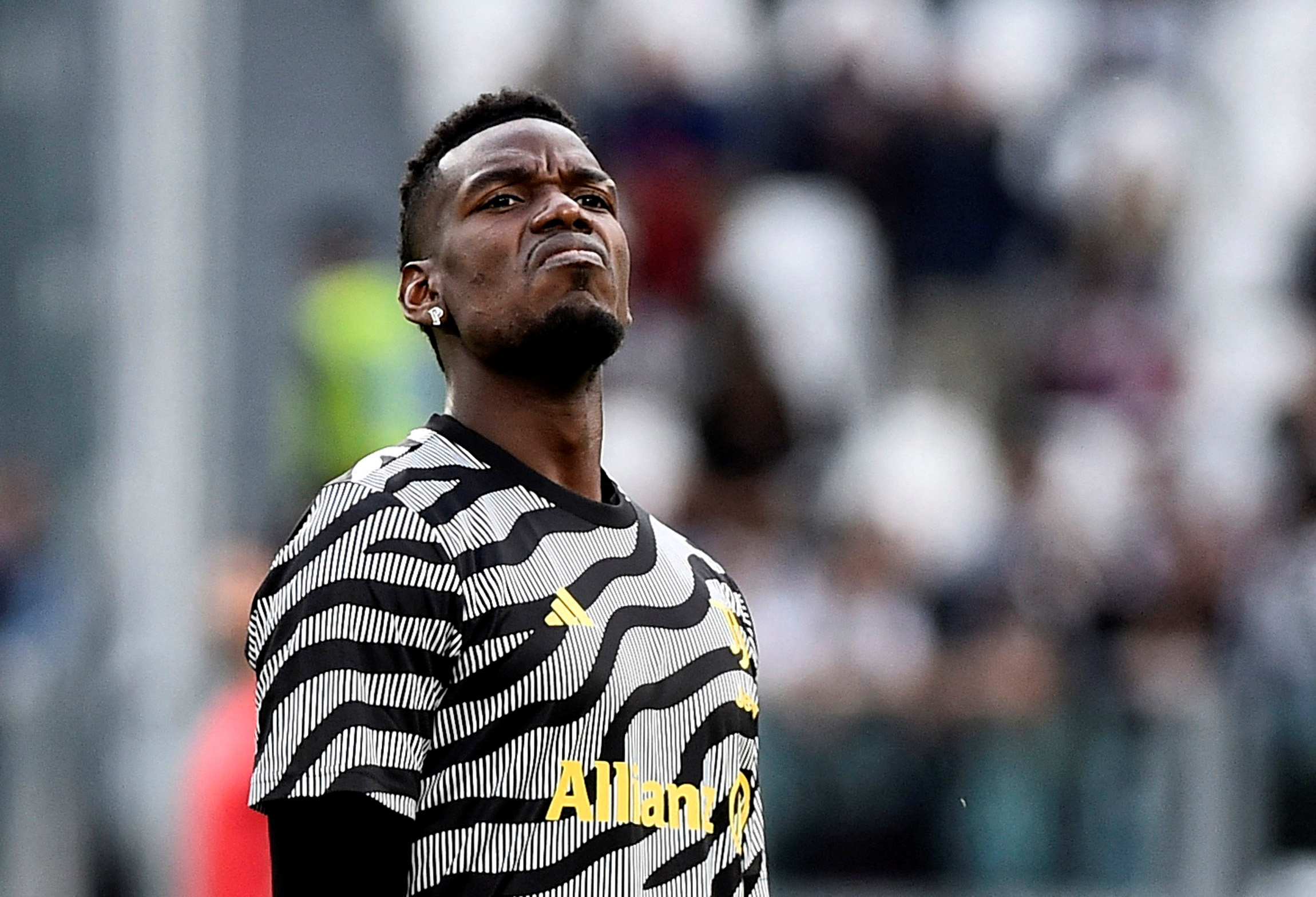 FILE PHOTO: Soccer Football - Serie A - Juventus v Cremonese - Allianz Stadium, Turin, Italy - May 14, 2023 Juventus' Paul Pogba during the warm up before the match REUTERS/Massimo Pinca/File Photo