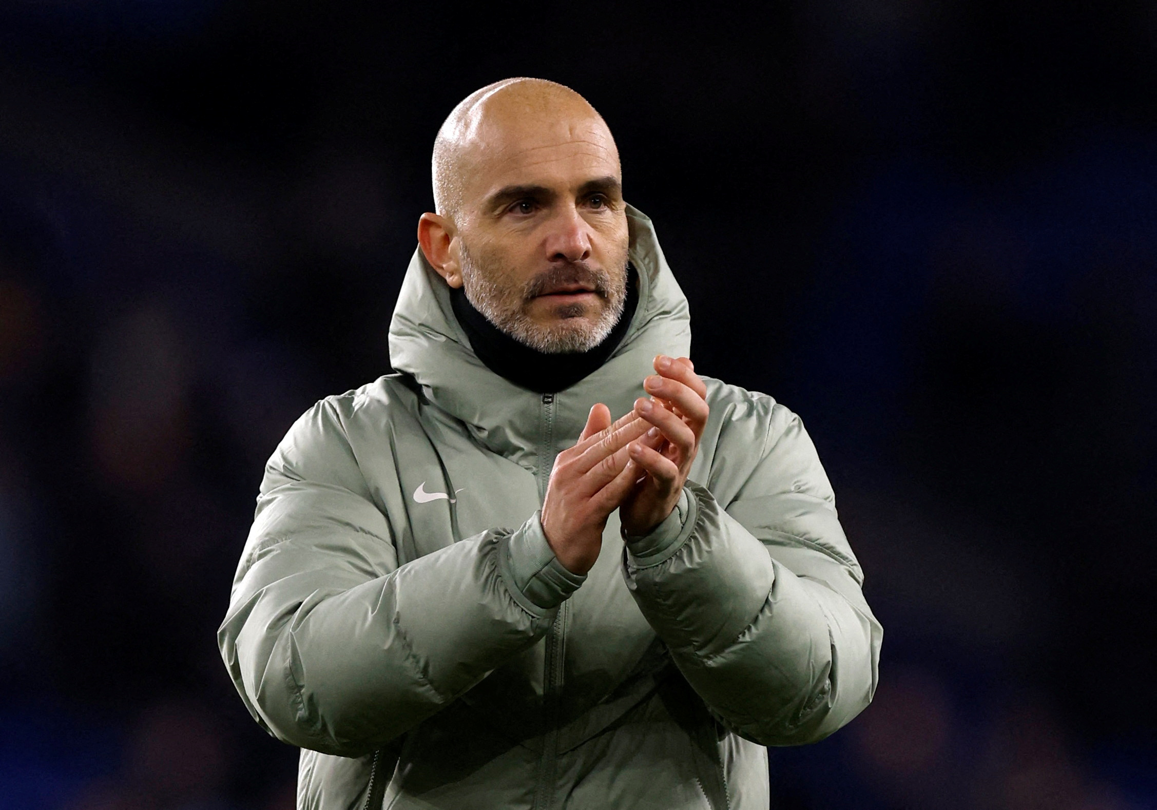 FILE PHOTO: Soccer Football - Carabao Cup - Quarter Final - Cardiff City v Chelsea - Cardiff City Stadium, Cardiff, Wales, Britain - December 16, 2025 Chelsea manager Enzo Maresca celebrates after the match Action Images via Reuters/Andrew Couldridge EDITORIAL USE ONLY. NO USE WITH UNAUTHORIZED AUDIO, VIDEO, DATA, FIXTURE LISTS, CLUB/LEAGUE LOGOS OR 'LIVE' SERVICES. ONLINE IN-MATCH USE LIMITED TO 120 IMAGES, NO VIDEO EMULATION. NO USE IN BETTING, GAMES OR SINGLE CLUB/LEAGUE/PLAYER PUBLICATIONS. PLEASE CONTACT YOUR ACCOUNT REPRESENTATIVE FOR FURTHER DETAILS../File Photo