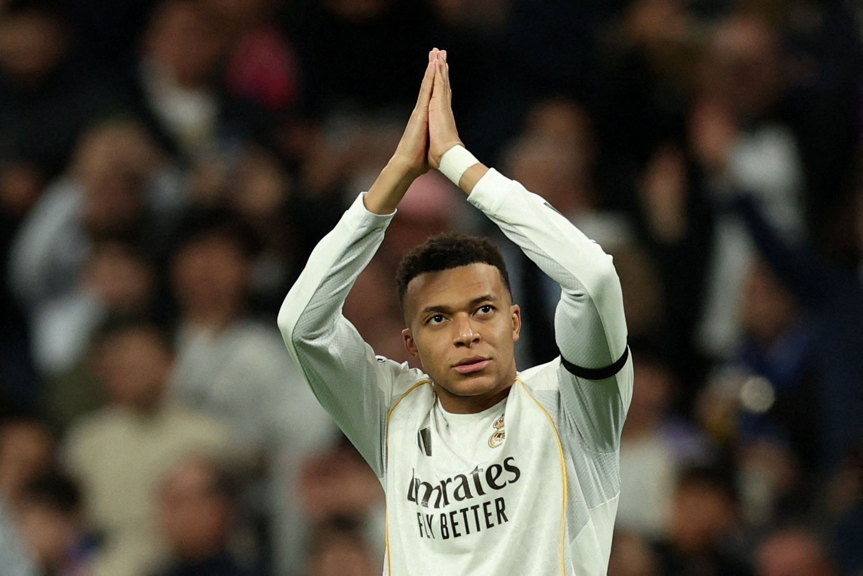 Soccer Football - UEFA Champions League - Real Madrid v AS Monaco - Santiago Bernabeu, Madrid, Spain - January 20, 2026 Real Madrid's Kylian Mbappe celebrates scoring their first goal REUTERS/Violeta Santos Moura TPX IMAGES OF THE DAY