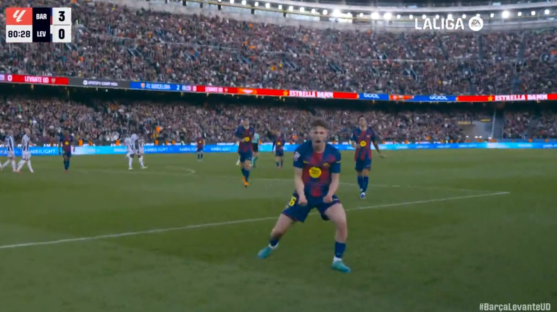 El zambombazo de Fermín con una celebración tremenda: qué locura de gol