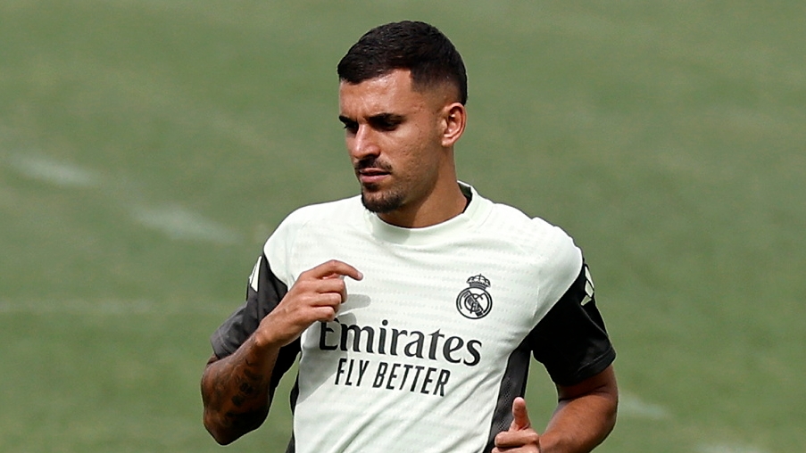 Dani Ceballos durante el entrenamiento. 