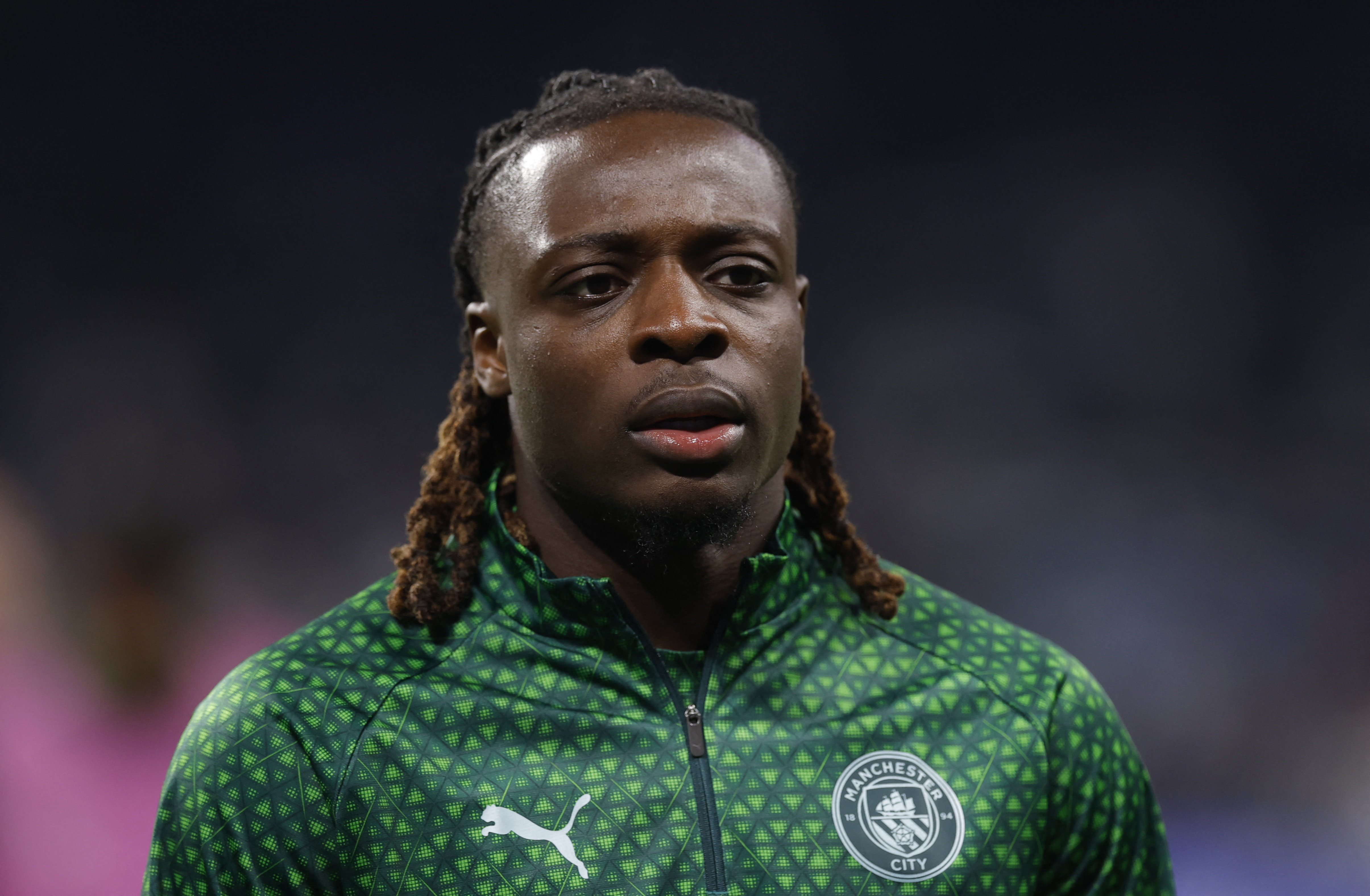 Soccer Football - UEFA Champions League - Real Madrid v Manchester City -  Santiago Bernabeu, Madrid, Spain - December 10, 2025  Manchester City's Jeremy Doku during the warm up before the match Action Images via Reuters/Andrew Couldridge