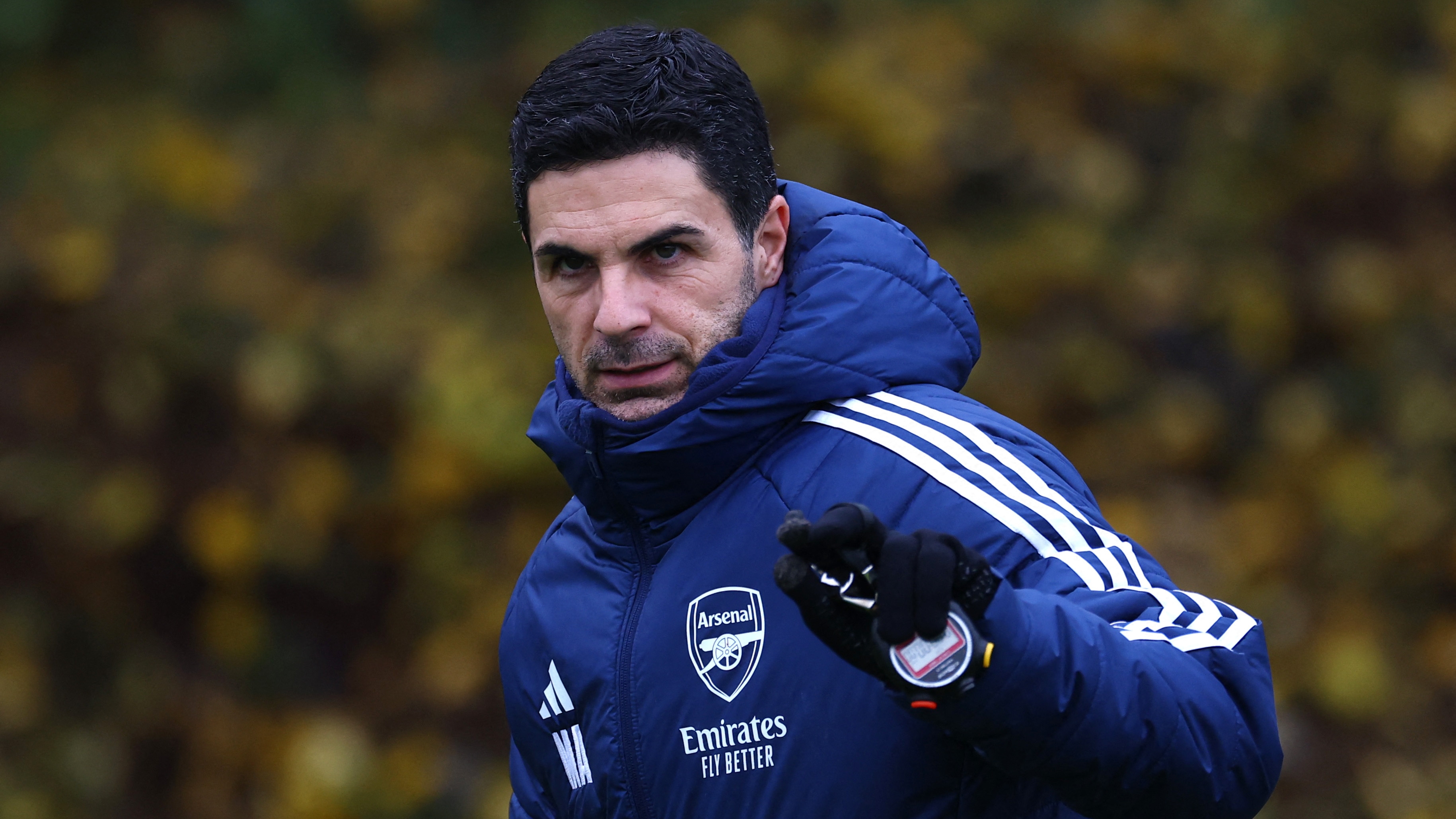 Soccer Football - UEFA Champions League - Arsenal Training - Arsenal Training Centre, London Colney, Britain - December 9, 2025 Arsenal manager Mikel Arteta during training Action Images via Reuters/Matthew Childs