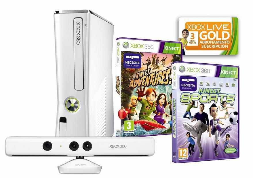 Consola Xbox 360 de 4 GB con Kinect más dos juegos