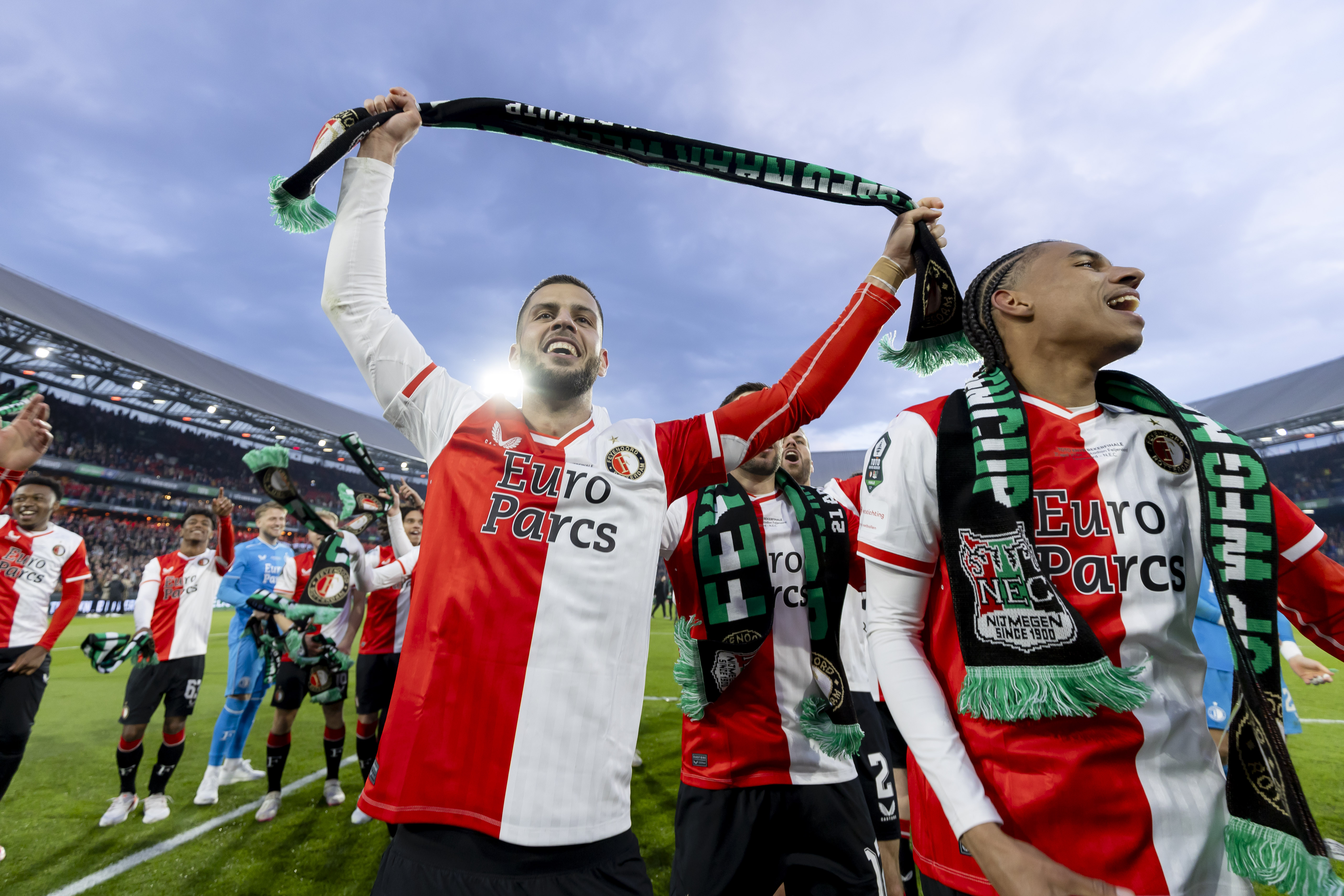 David Hancko celebra con el Feyenoord.