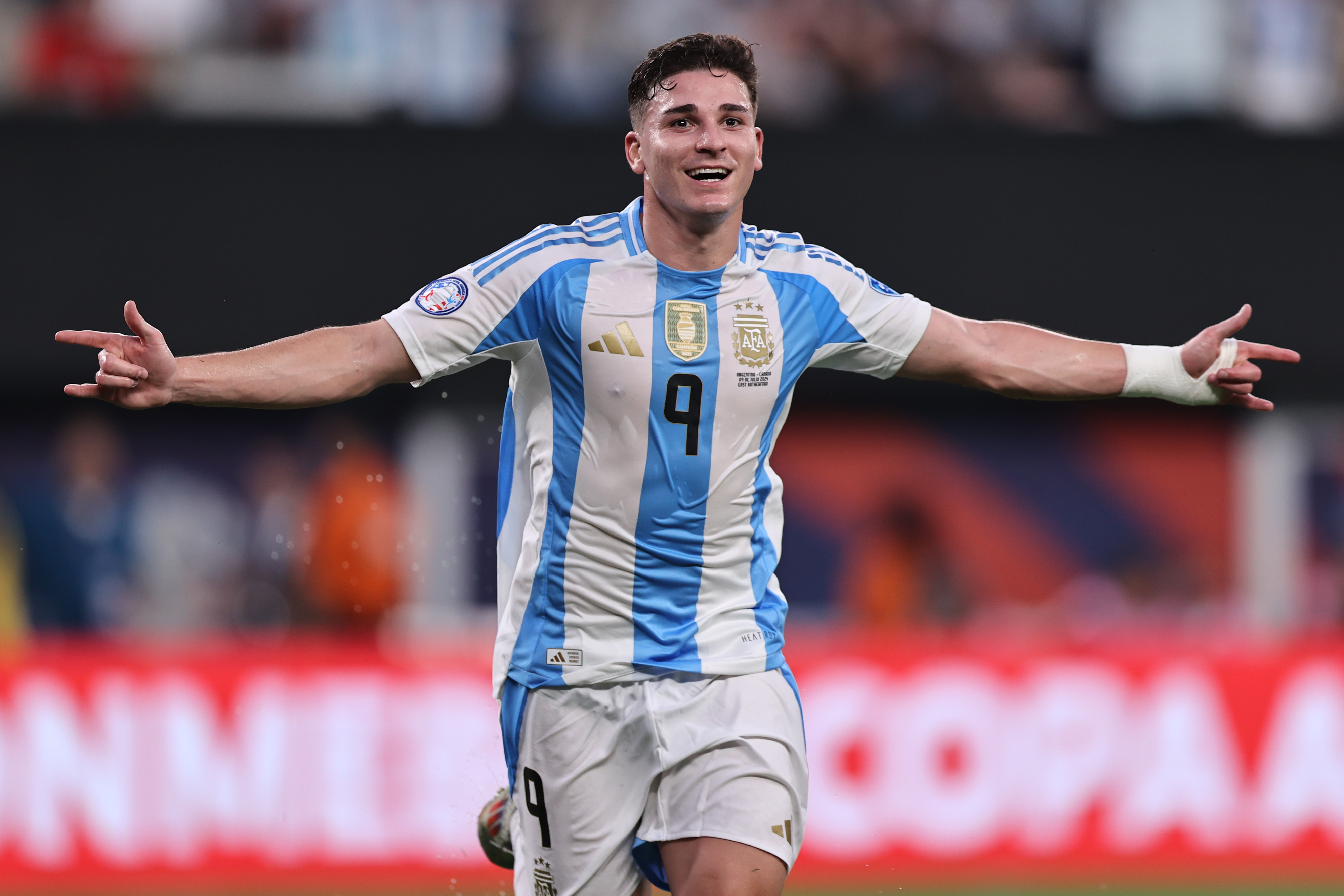 Julián Alvarez, tras marcar en la semifinal Canadá-Argentina de la Copa América 2024.