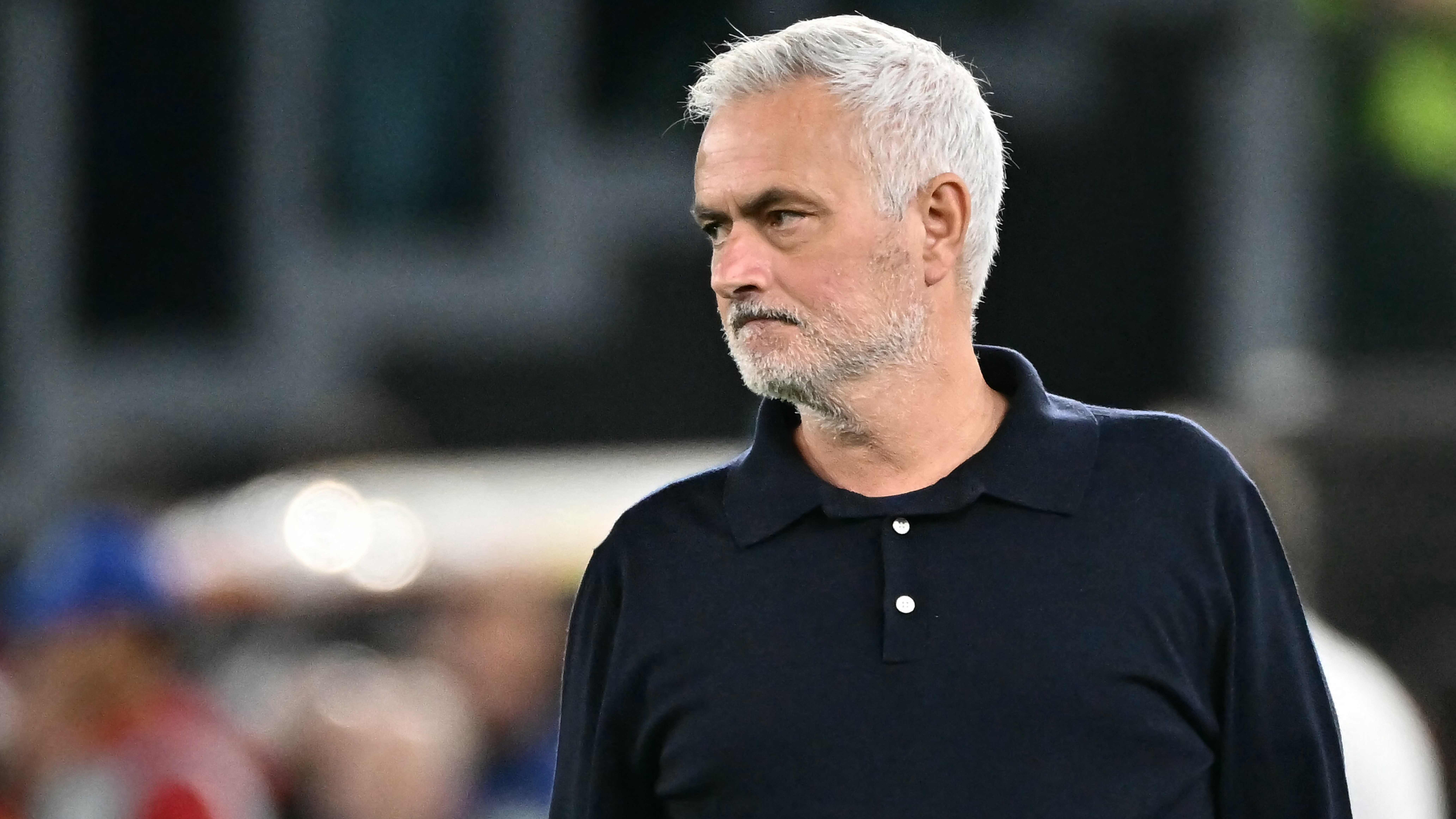 Real Madrid's Portuguese coach Jose Mourinho looks on during the UEFA Champions League - 1st round day 2 football match between AS Roma and Real Madrid at the Olympic Stadium in Rome on October 14, 2026. (Photo by Filippo MONTEFORTE / AFP)