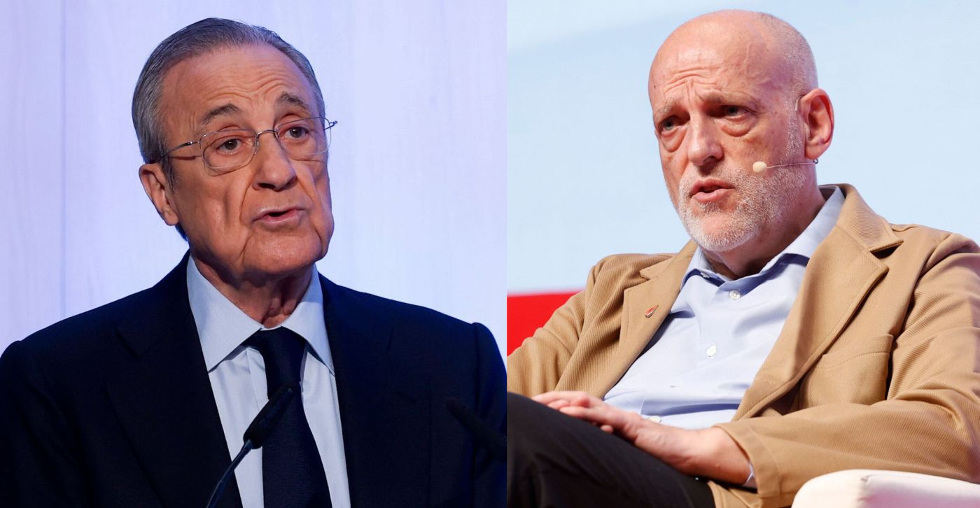 Florentino Pérez, presidente del Real Madrid, y Javier Tebas, su homólogo en LaLiga.