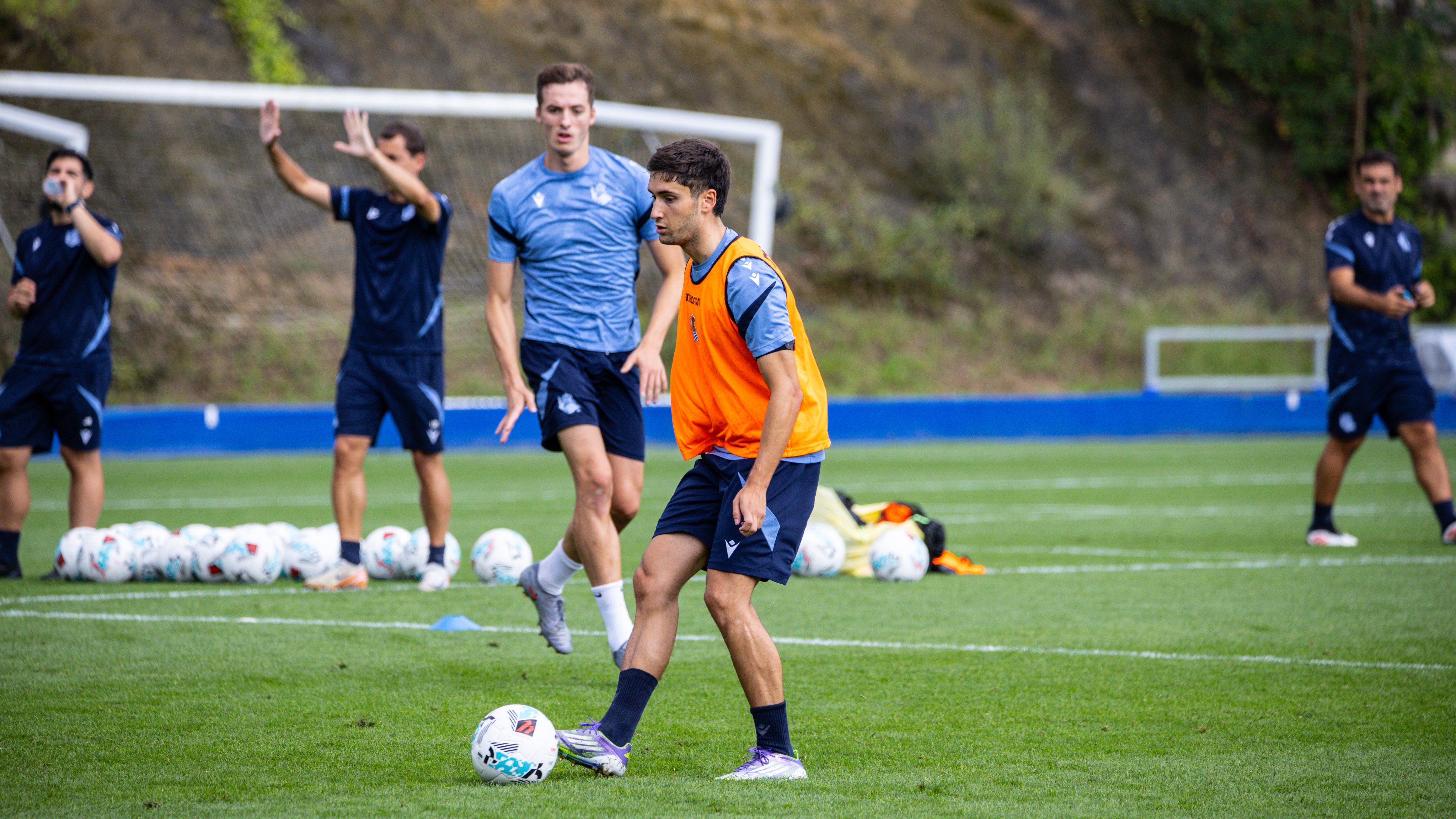 Jon Gorrotxategi, en un entrenamiento en Zubieta.