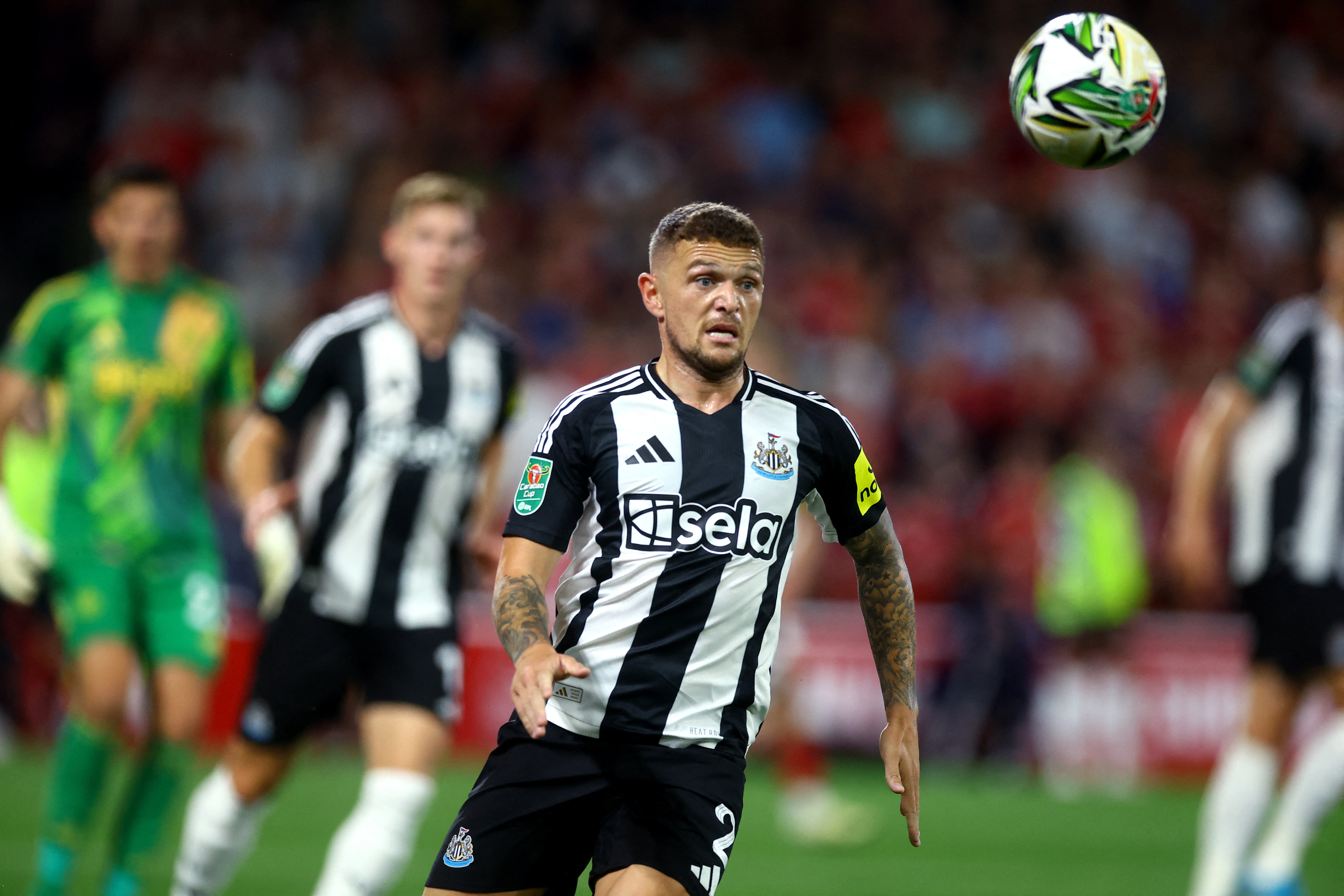 Soccer Football - Carabao Cup - Second Round - Nottingham Forest v Newcastle United - The City Ground, Nottingham, Britain - August 28, 2024 Newcastle United's Kieran Trippier in action Action Images via Reuters/Lee Smith EDITORIAL USE ONLY. NO USE WITH UNAUTHORIZED AUDIO, VIDEO, DATA, FIXTURE LISTS, CLUB/LEAGUE LOGOS OR 'LIVE' SERVICES. ONLINE IN-MATCH USE LIMITED TO 120 IMAGES, NO VIDEO EMULATION. NO USE IN BETTING, GAMES OR SINGLE CLUB/LEAGUE/PLAYER PUBLICATIONS. PLEASE CONTACT YOUR ACCOUNT REPRESENTATIVE FOR FURTHER DETAILS..