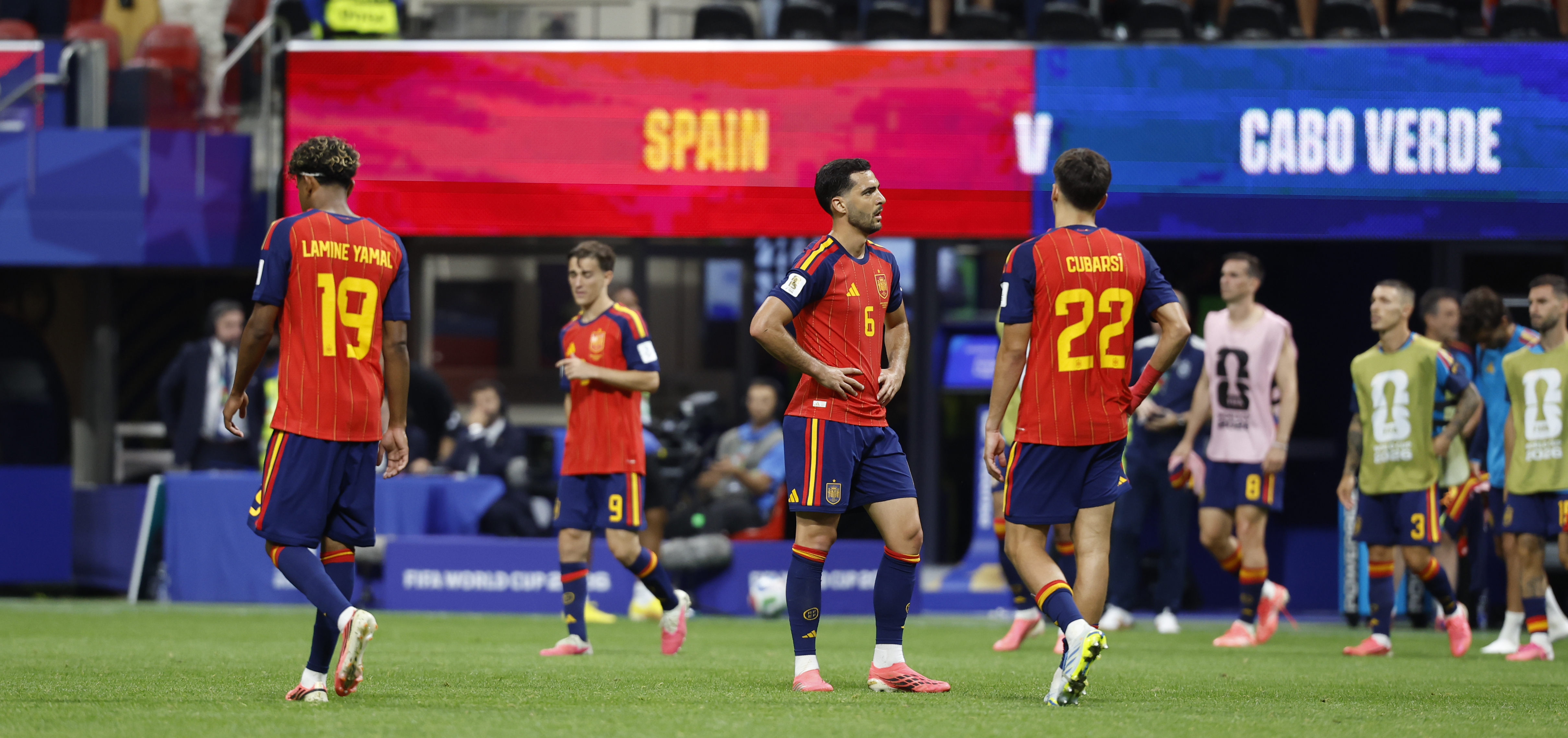 Spain players show disappointment after Cape Verde result