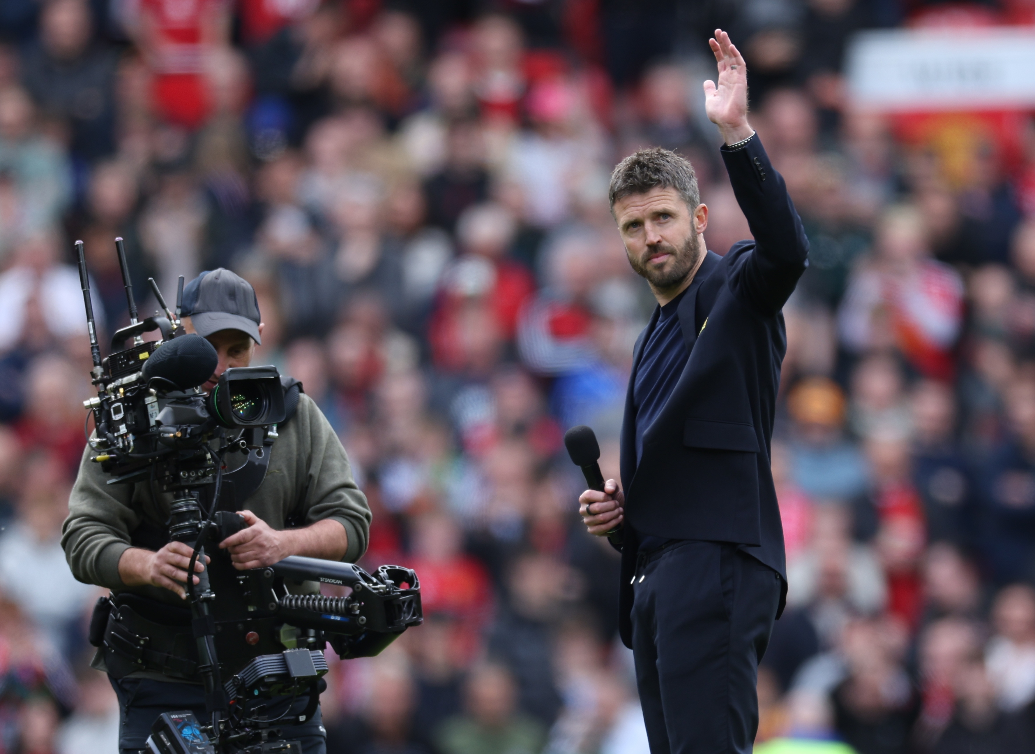 MANCHESTER (United Kingdom), 17/05/2026.- Manchester United manager Michael Carrick reacts after the English Premier League match Manchester United against Nottingham Forest, in Manchester, Britain, 17 May 2026. (Reino Unido) EFE/EPA/ADAM VAUGHAN EDITORIAL USE ONLY. No use with unauthorized audio, video, data, fixture lists, club/league logos, 'live' services or NFTs. Online in-match use limited to 120 images, no video emulation. No use in betting, games or single club/league/player publications.
