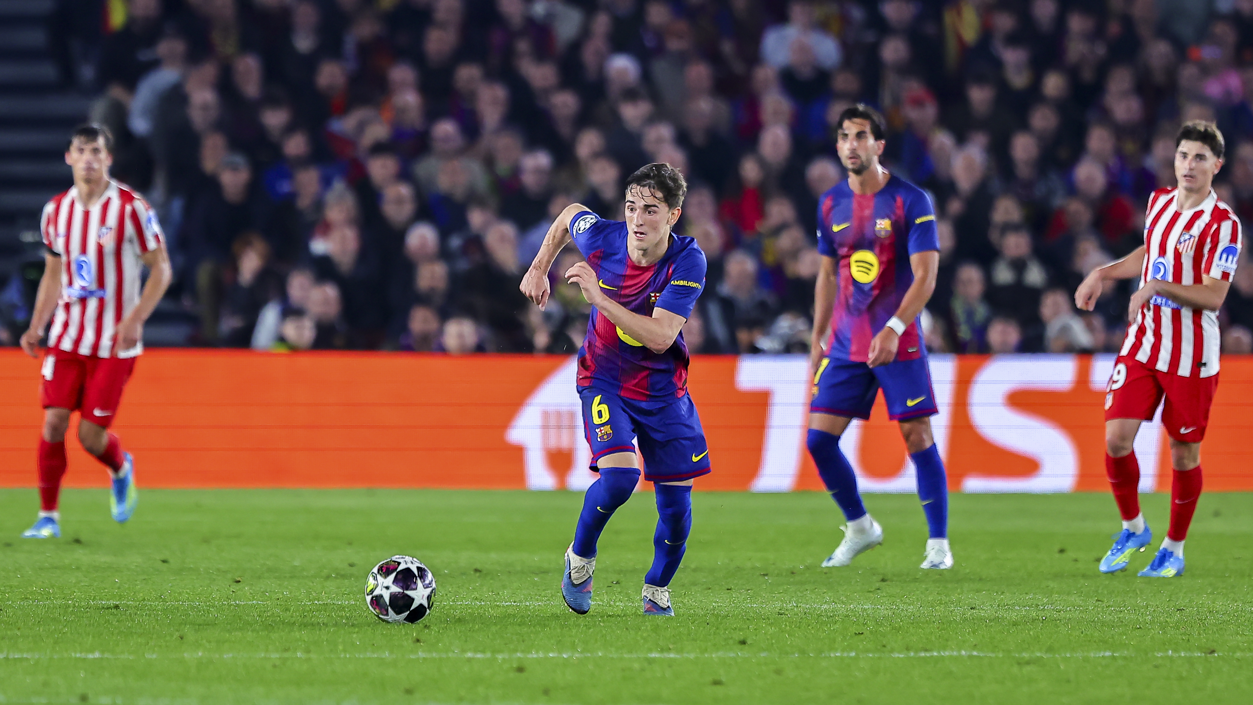 08/04/2026 UEFA CAMPIONS LEAGUE. PARTIDO DE IDA DE LOS CUARTOS DE FINAL ENTRE EL FC BARCELONA Y EL ATLETICO DE MADRID EN EL SPOTIFY CAMP NOU.GAVI (6) FC BARCELONA