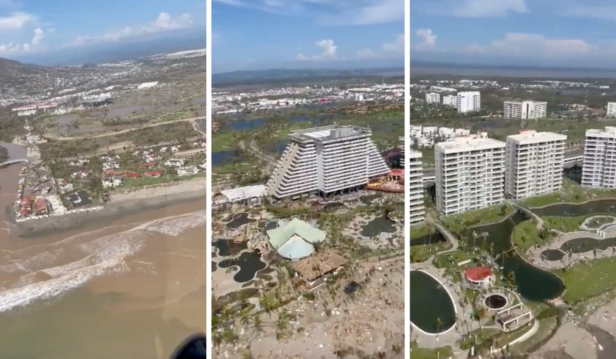 VIDEO: Así se ve desde el aire la destrucción en zona Diamante, Acapulco