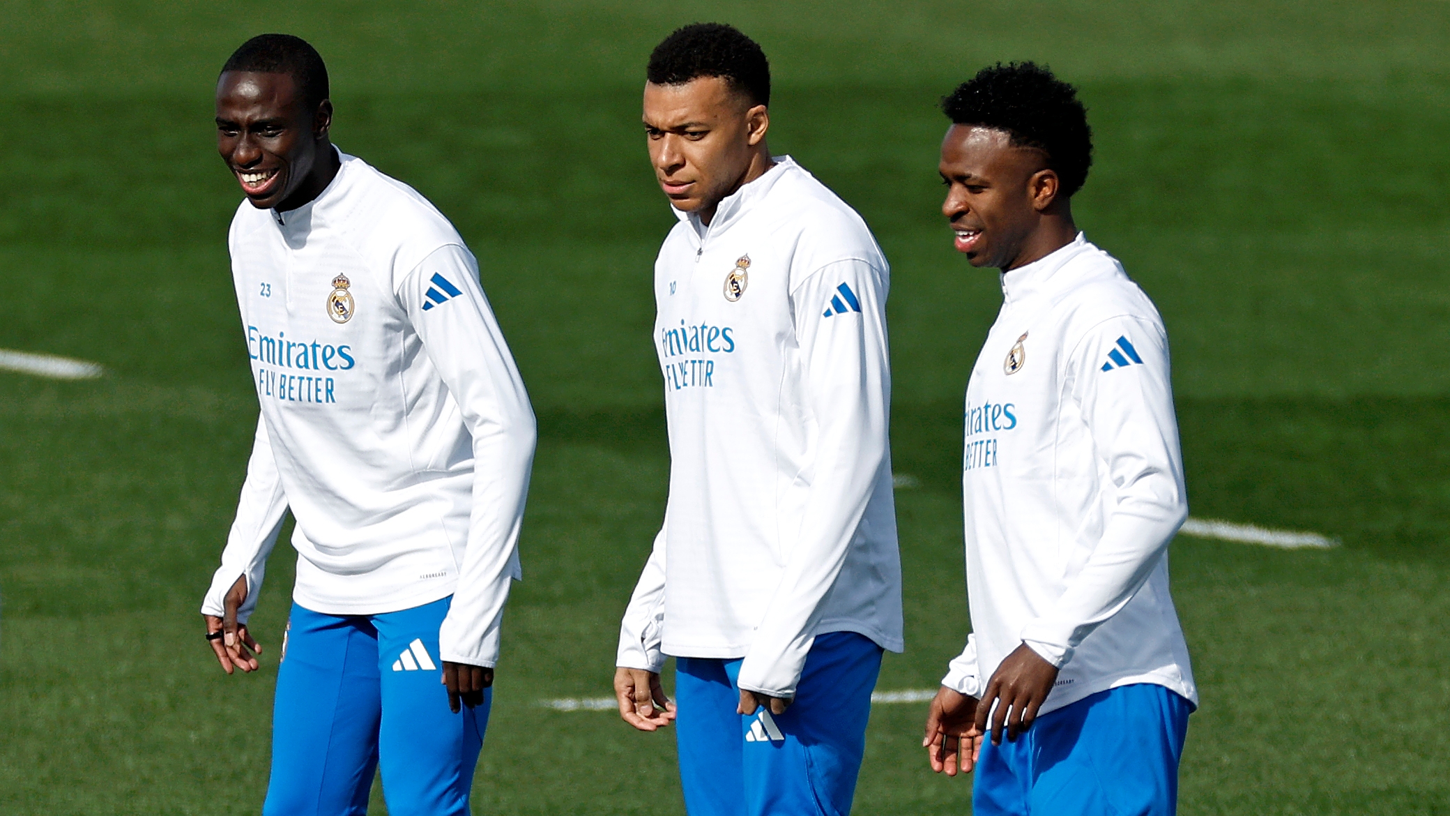 24/02/26 ENTRENAMIENTO REAL MADRID 
FERLAND MENDY KYLIAN MBAPPE VINICIUS JR 