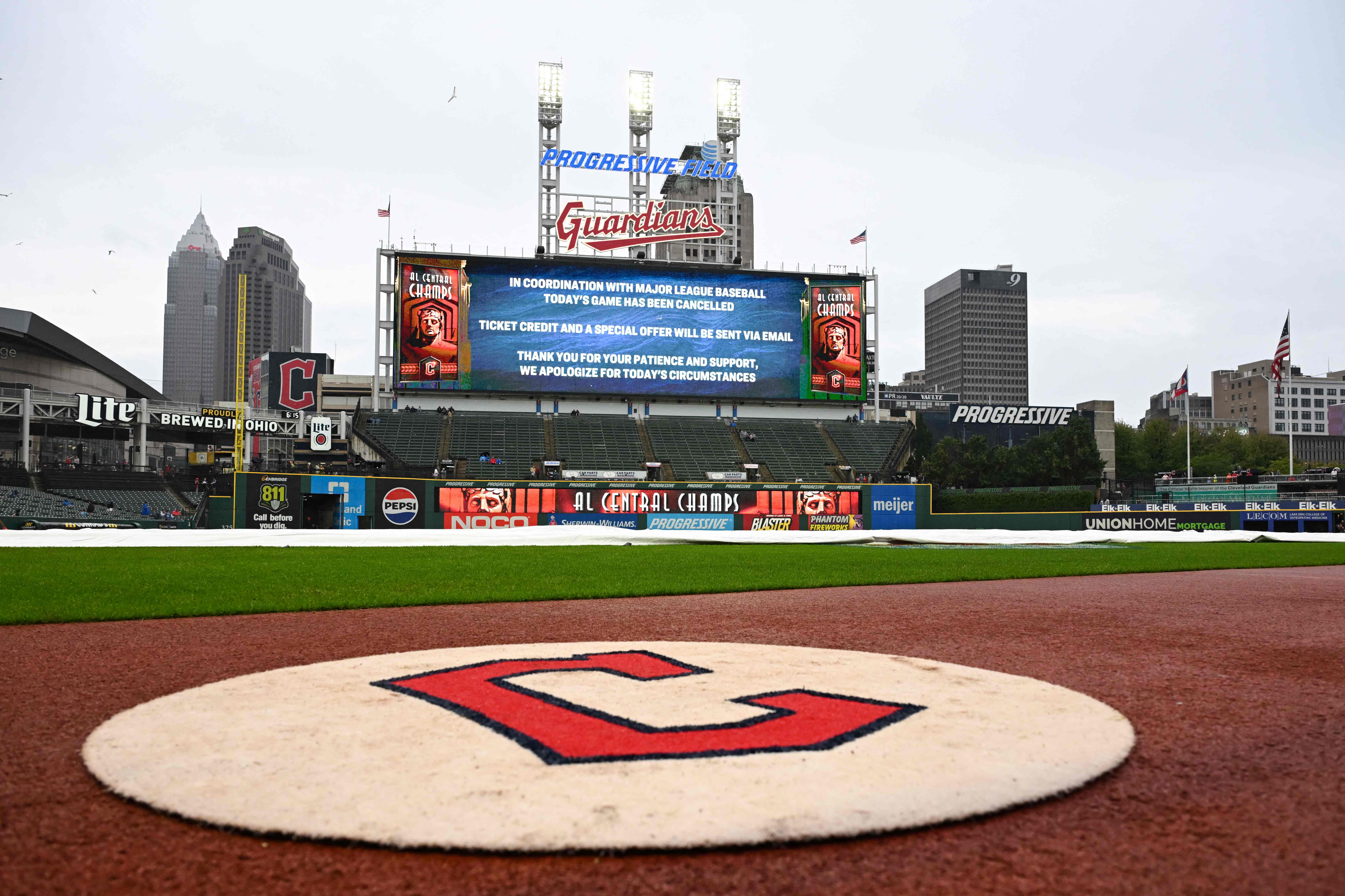 Vista general del Progressive Field, casa de los Cleveland Guardians.