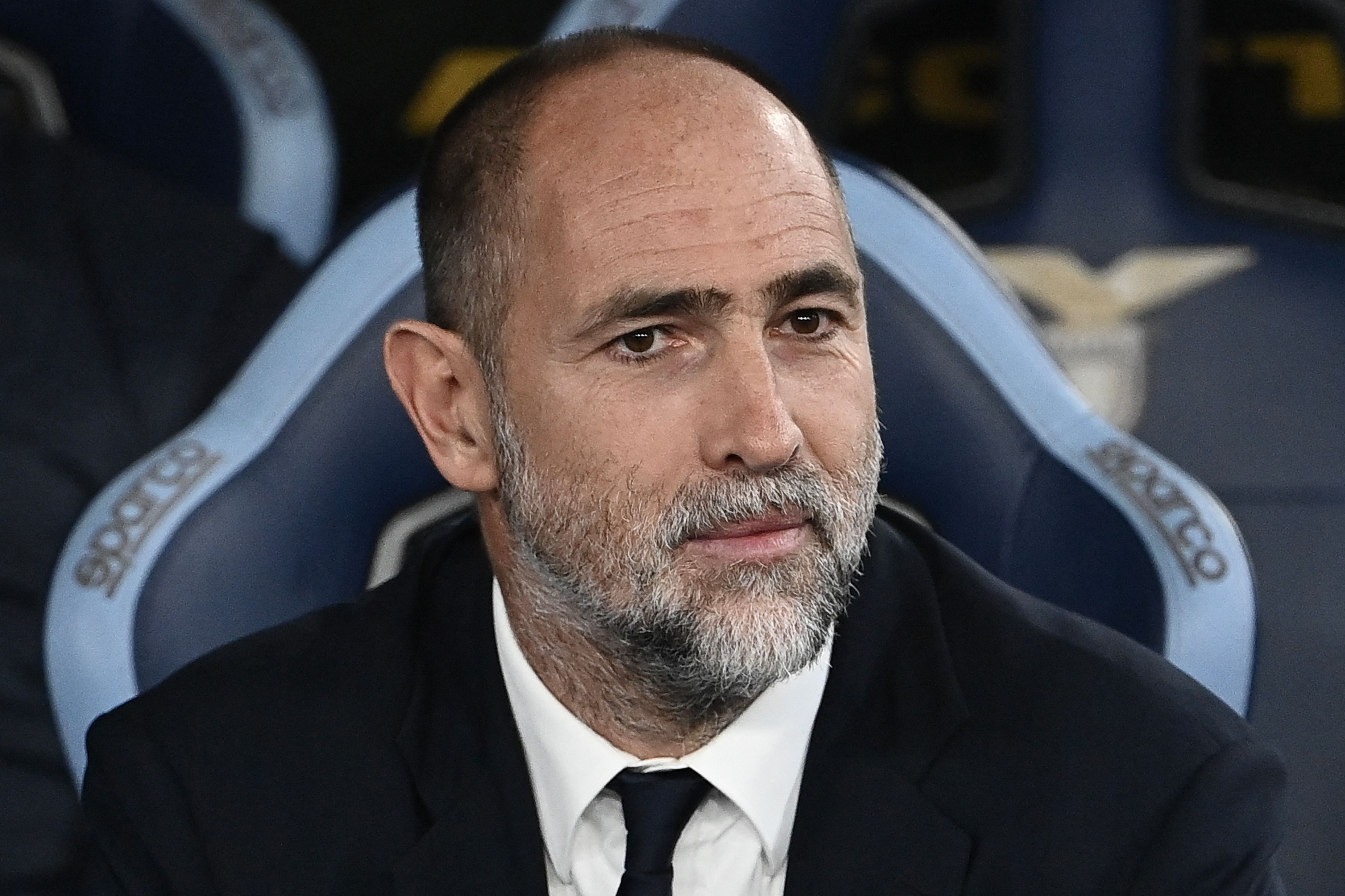 Juventus' Croatian coach Igor Tudoro looks on from the bench prior to the Italian Serie A football match between Lazio and Juventus at Olympic stadium in Rome on October 26, 2025. (Photo by Isabella BONOTTO / AFP)