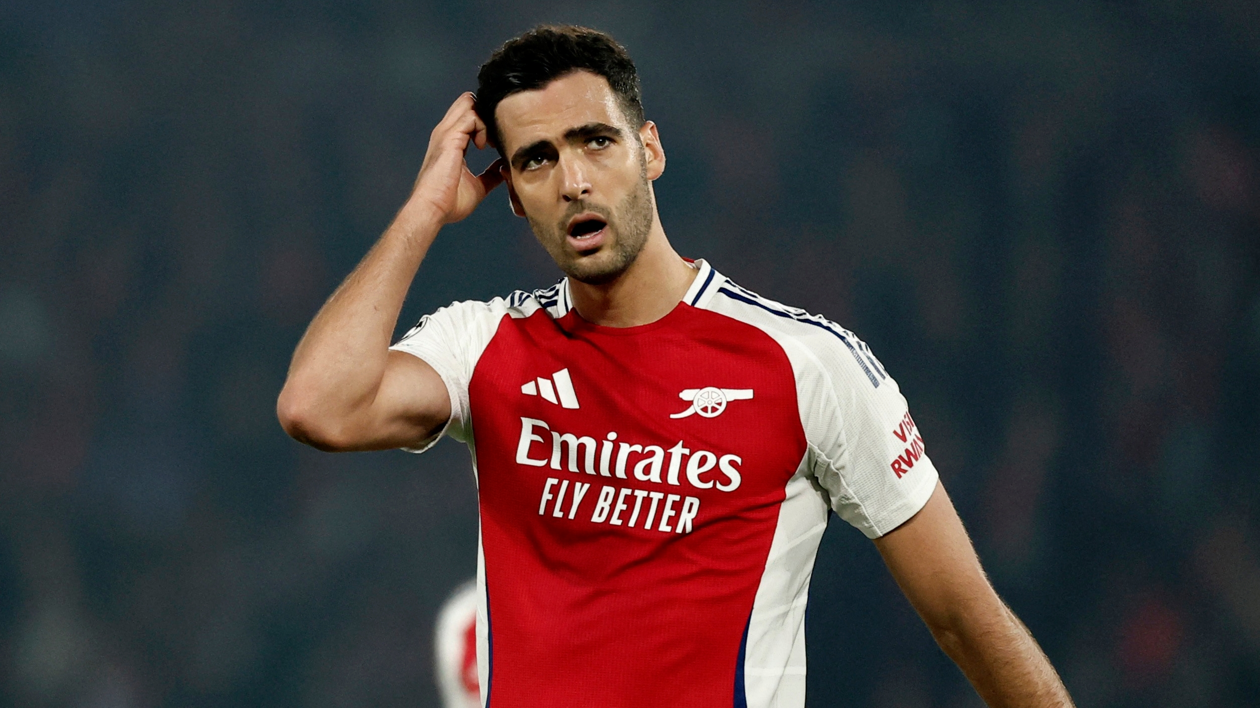 Soccer Football - Champions League - Semi Final - Second Leg - Paris St Germain v Arsenal - Parc des Princes, Paris, France - May 7, 2025 Arsenal's Mikel Merino REUTERS/Benoit Tessier