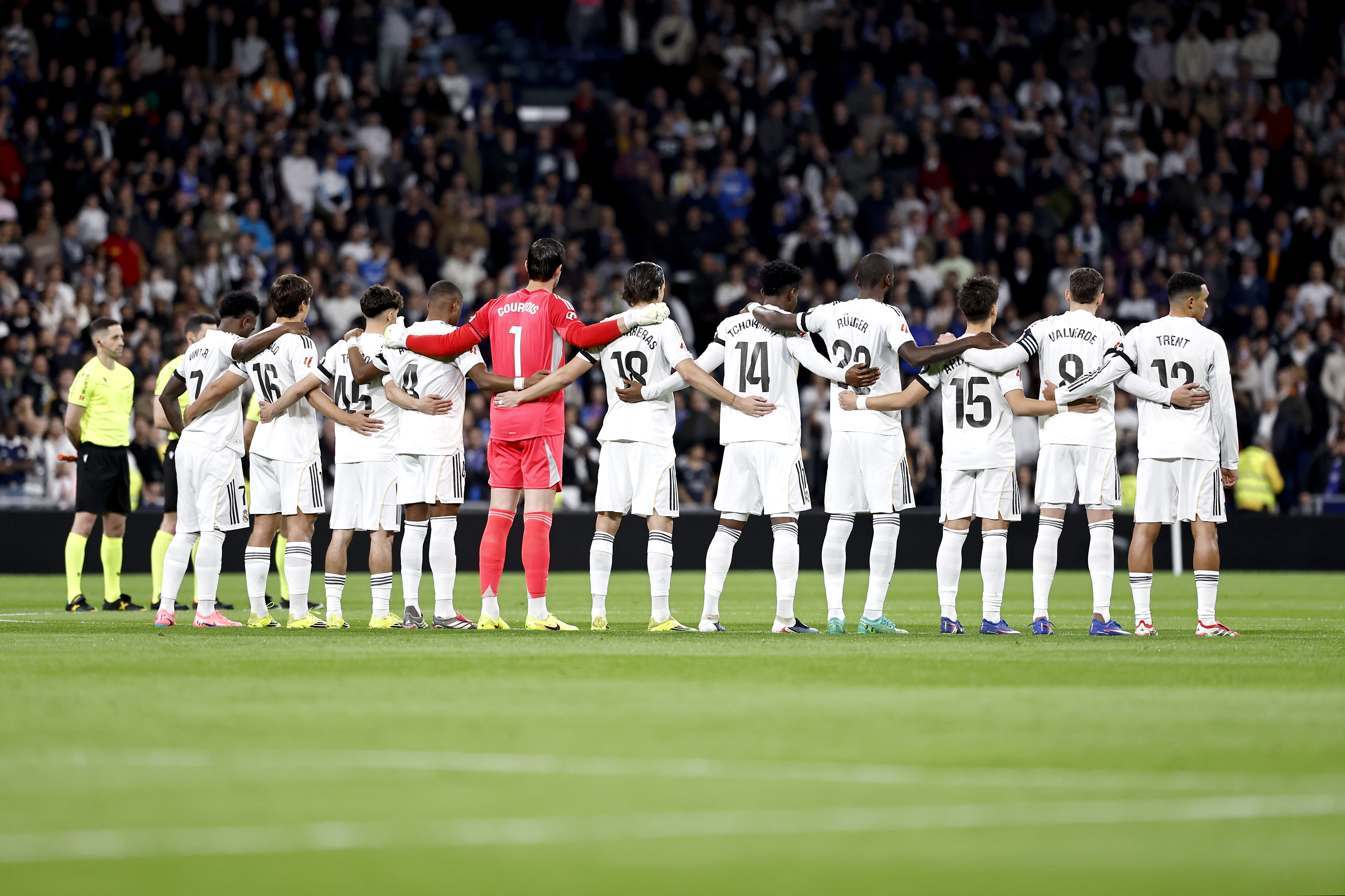 02/03/26 PARTIDO PRIMERA DIVISION JORNADA 26
REAL MADRID - GETAFE 
FORMACION MINUTO DE SILENCIO 