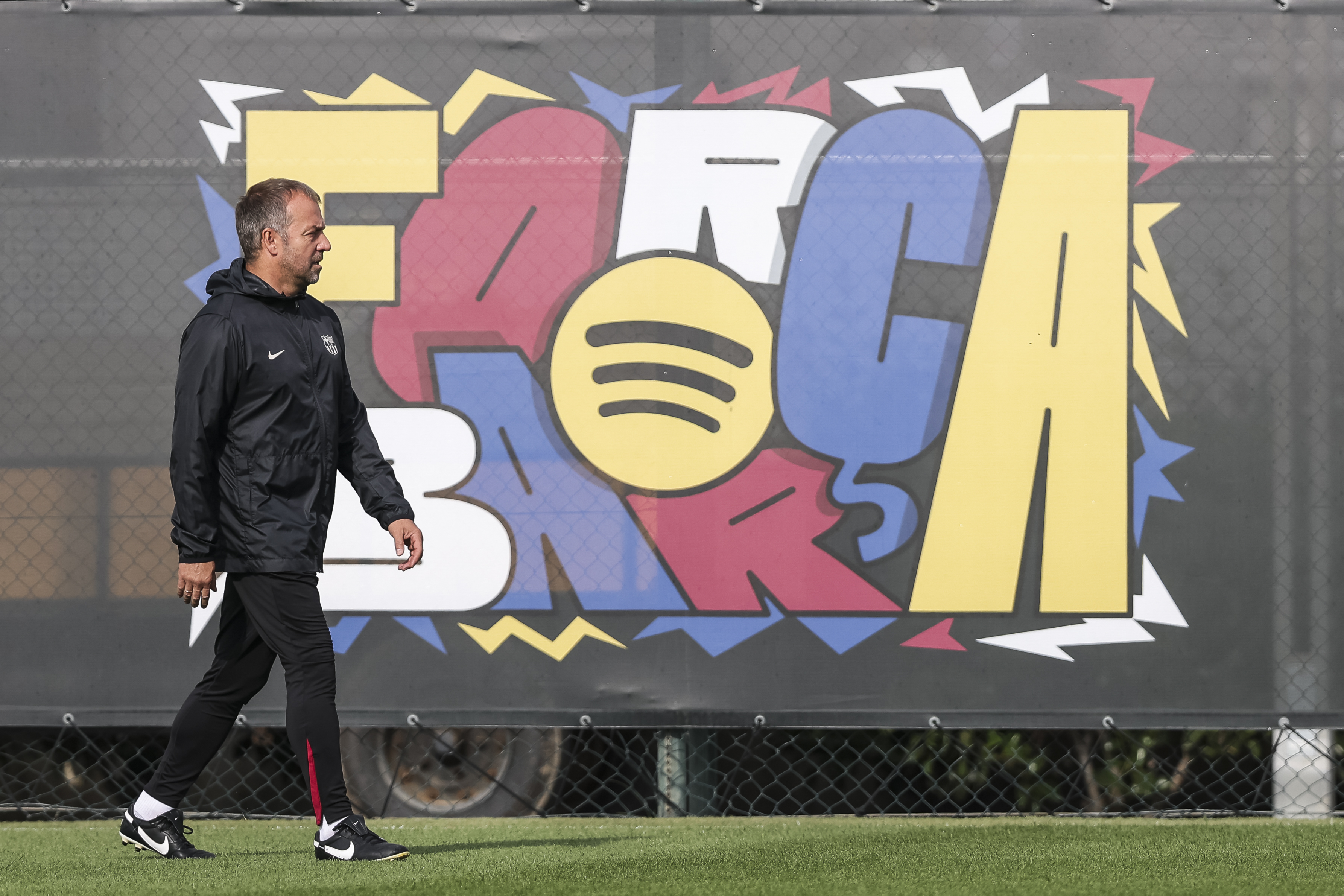 SANT JOAN DESPI, SPAIN - OCTOBER 25: Hansi Flick, head coach during the training day of FC Barcelona ahead of the Spanish League, La Liga EA Sports, football match against Real Madrid at Ciudad Esportiva Joan Gamper on October 25, 2024 in Sant Joan Despi, Barcelona, Spain. (Photo By Javier Borrego/Europa Press via Getty Images)