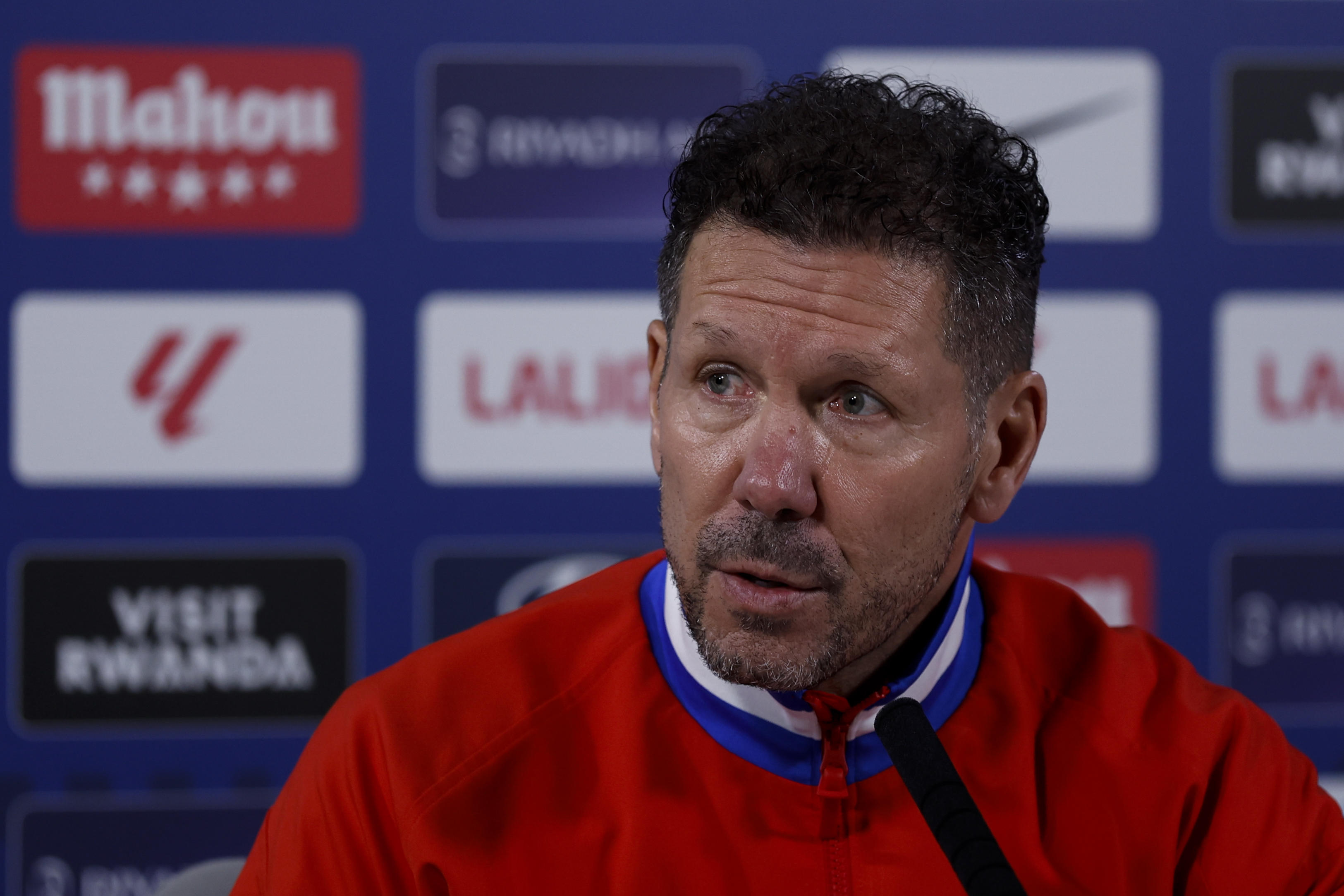 Simeone, en sala de prensa.