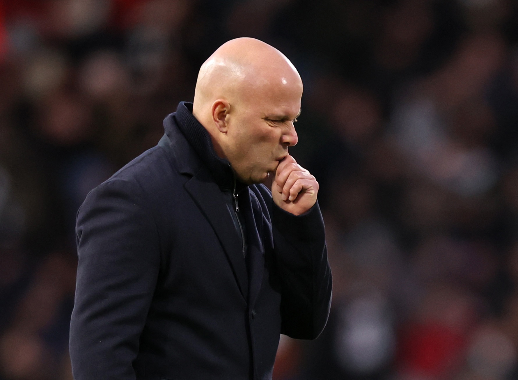 Soccer Football - Premier League - Fulham v Liverpool - Craven Cottage, London, Britain - January 4, 2026  Liverpool manager Arne Slot reacts REUTERS/David Klein EDITORIAL USE ONLY. NO USE WITH UNAUTHORIZED AUDIO, VIDEO, DATA, FIXTURE LISTS, CLUB/LEAGUE LOGOS OR 'LIVE' SERVICES. ONLINE IN-MATCH USE LIMITED TO 120 IMAGES, NO VIDEO EMULATION. NO USE IN BETTING, GAMES OR SINGLE CLUB/LEAGUE/PLAYER PUBLICATIONS. PLEASE CONTACT YOUR ACCOUNT REPRESENTATIVE FOR FURTHER DETAILS..