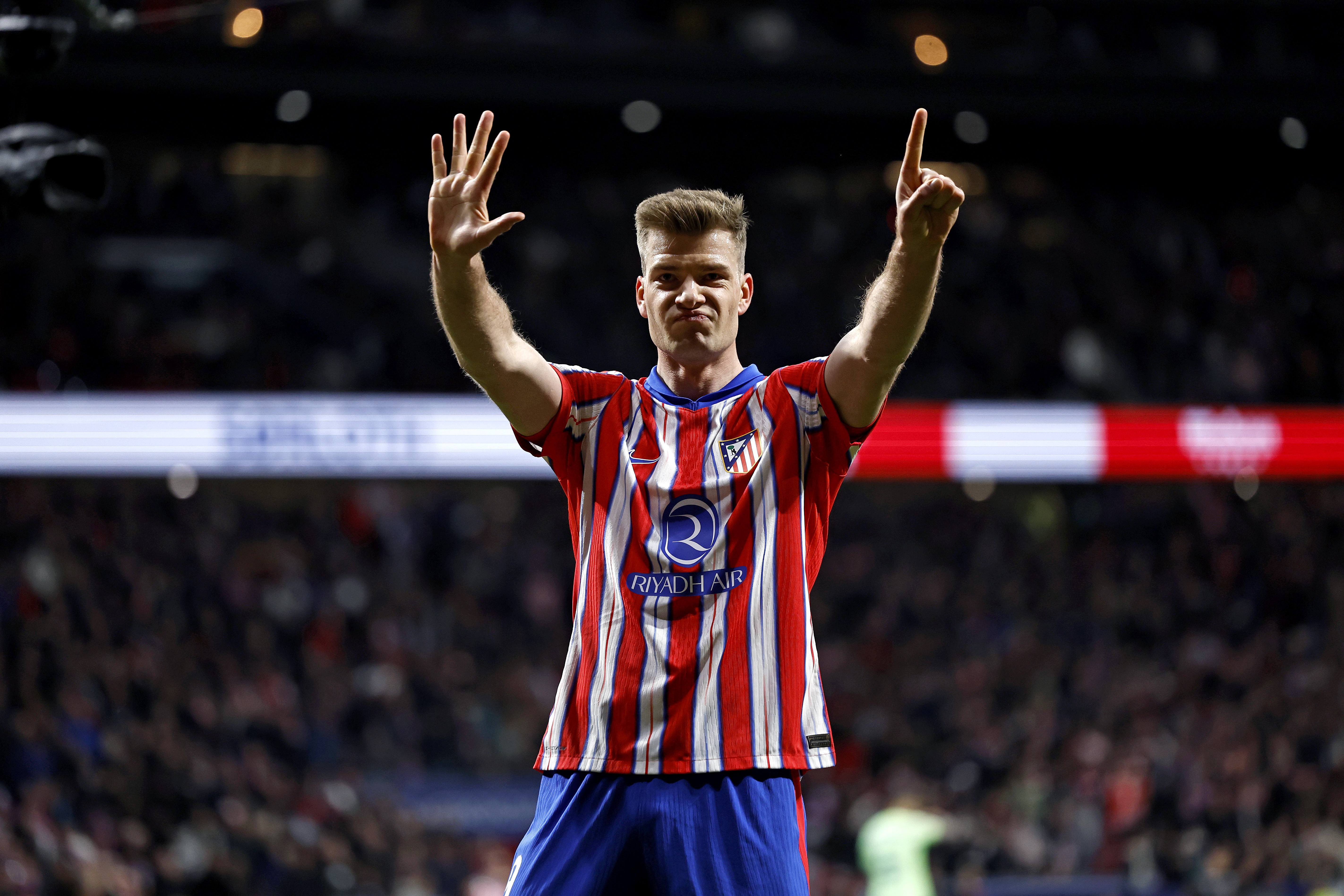 16/03/25 PARTIDO PRIMERA DIVISION ATLETICO DE MADRID - BARCELONA ALEGRIA GOL 2-0 SORLOTH 