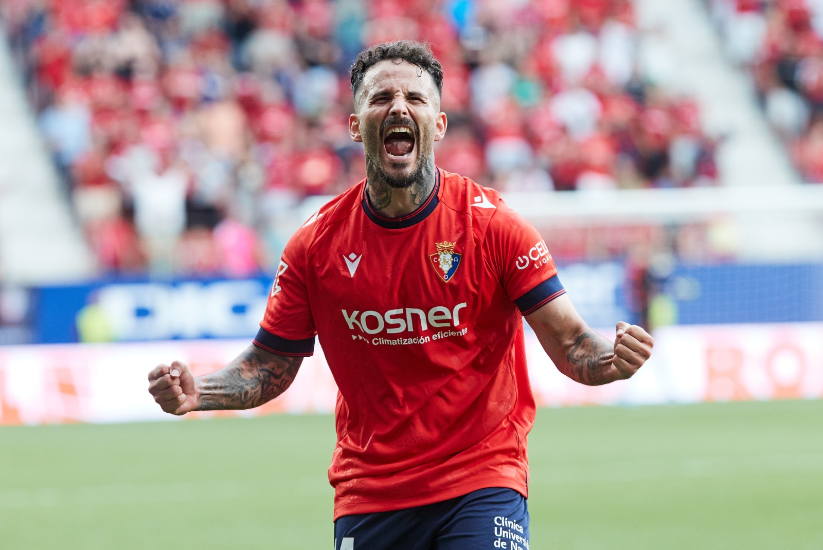 Rubn Garca celebra su gol ante el Mallorca.