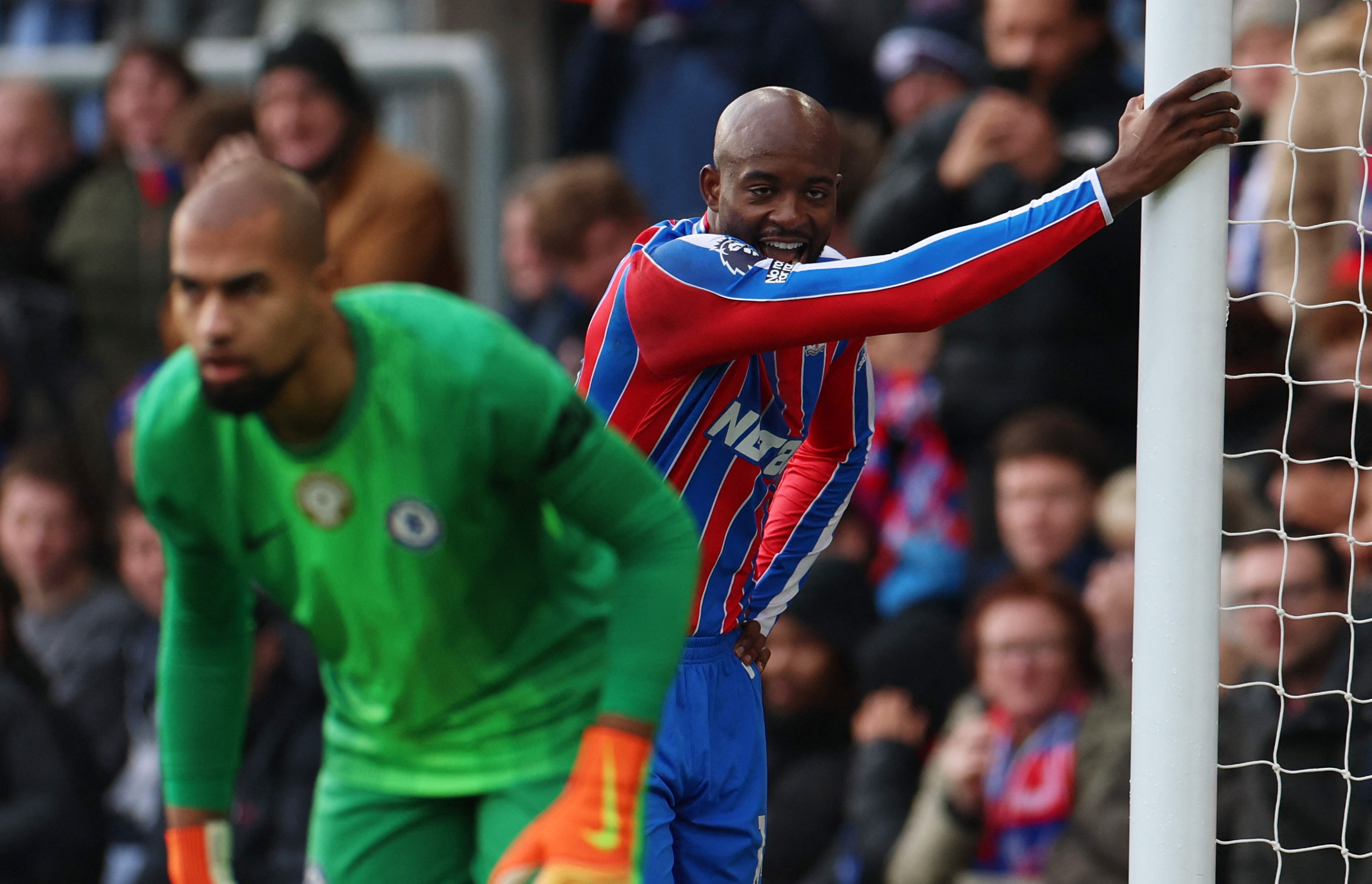 Soccer Football - Premier League - Crystal Palace v Chelsea - Selhurst Park, London, Britain - January 25, 2026  Crystal Palace's Jean-Philippe Mateta reacts REUTERS/Hannah Mckay EDITORIAL USE ONLY. NO USE WITH UNAUTHORIZED AUDIO, VIDEO, DATA, FIXTURE LISTS, CLUB/LEAGUE LOGOS OR 'LIVE' SERVICES. ONLINE IN-MATCH USE LIMITED TO 120 IMAGES, NO VIDEO EMULATION. NO USE IN BETTING, GAMES OR SINGLE CLUB/LEAGUE/PLAYER PUBLICATIONS. PLEASE CONTACT YOUR ACCOUNT REPRESENTATIVE FOR FURTHER DETAILS..