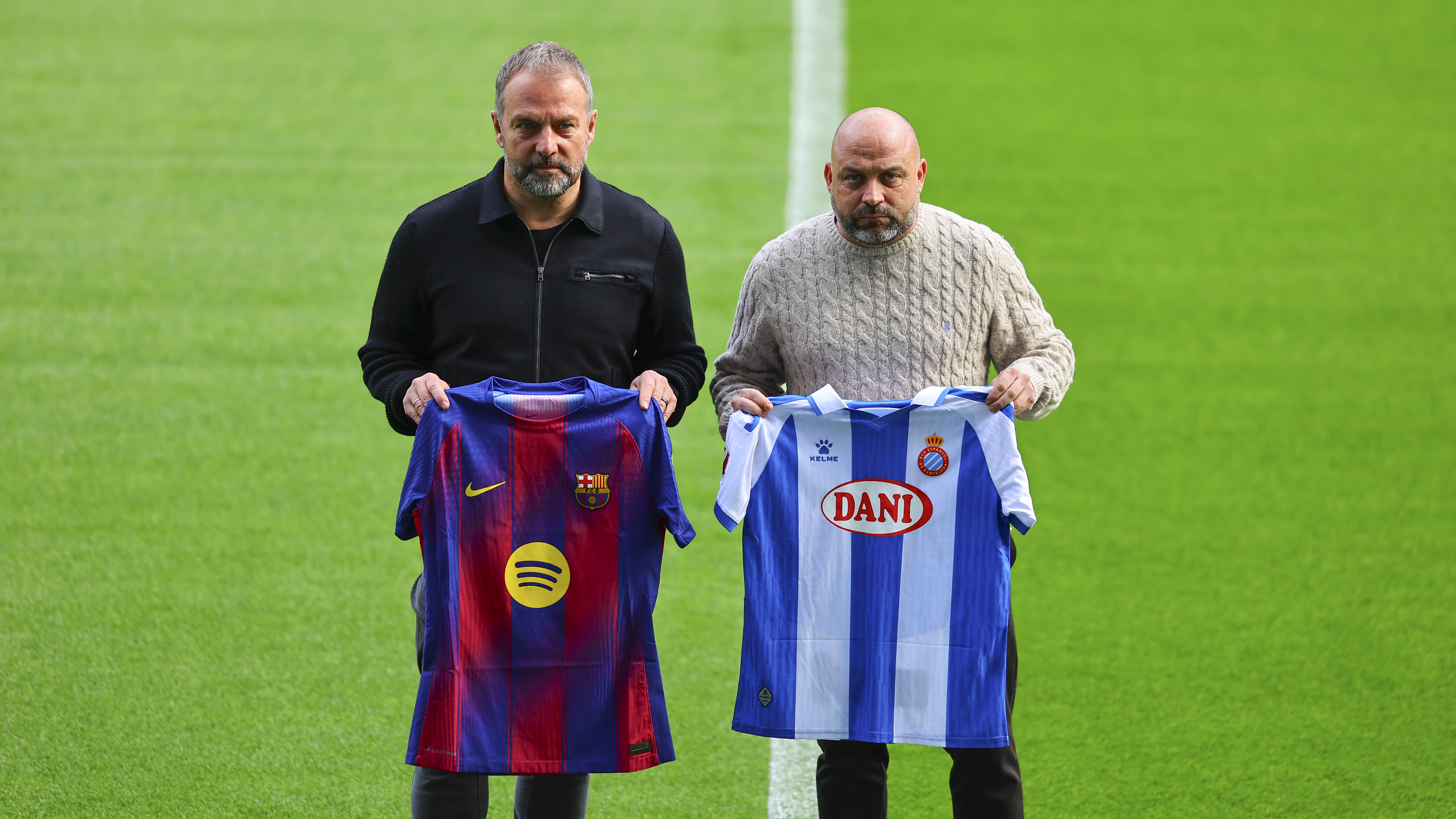 02/01/26 RCD ESPANYOL  - FC BARCELONA 
ACTO ENCUENTRO ENTRENADORES 
MANOLO GONZALEZ  HANSI FLICK 