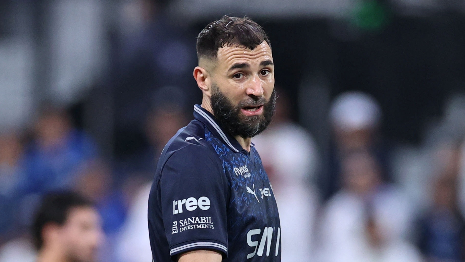 Benzema, en el partido ante Al Ittihad.