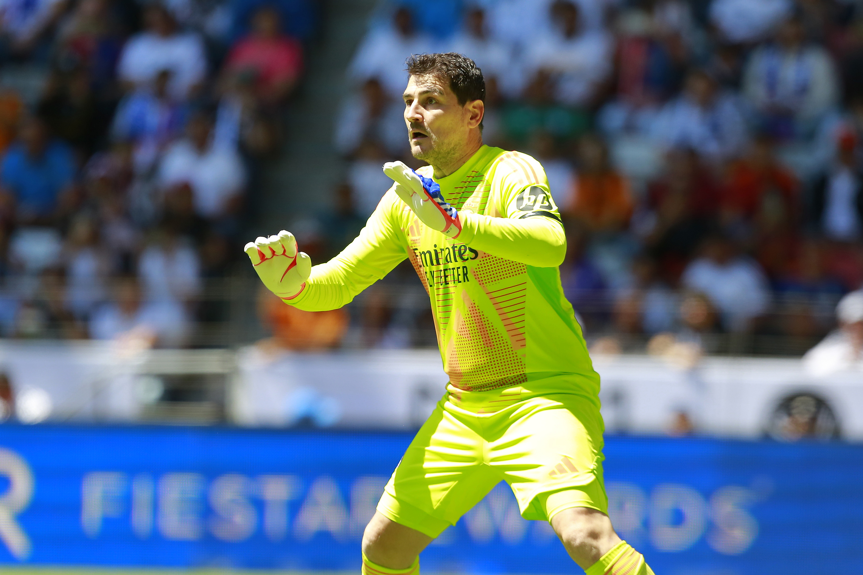 Iker Casillas durante el partido de Leyendas en entre el Real Madrid y el Fútbol Club Barcelona.