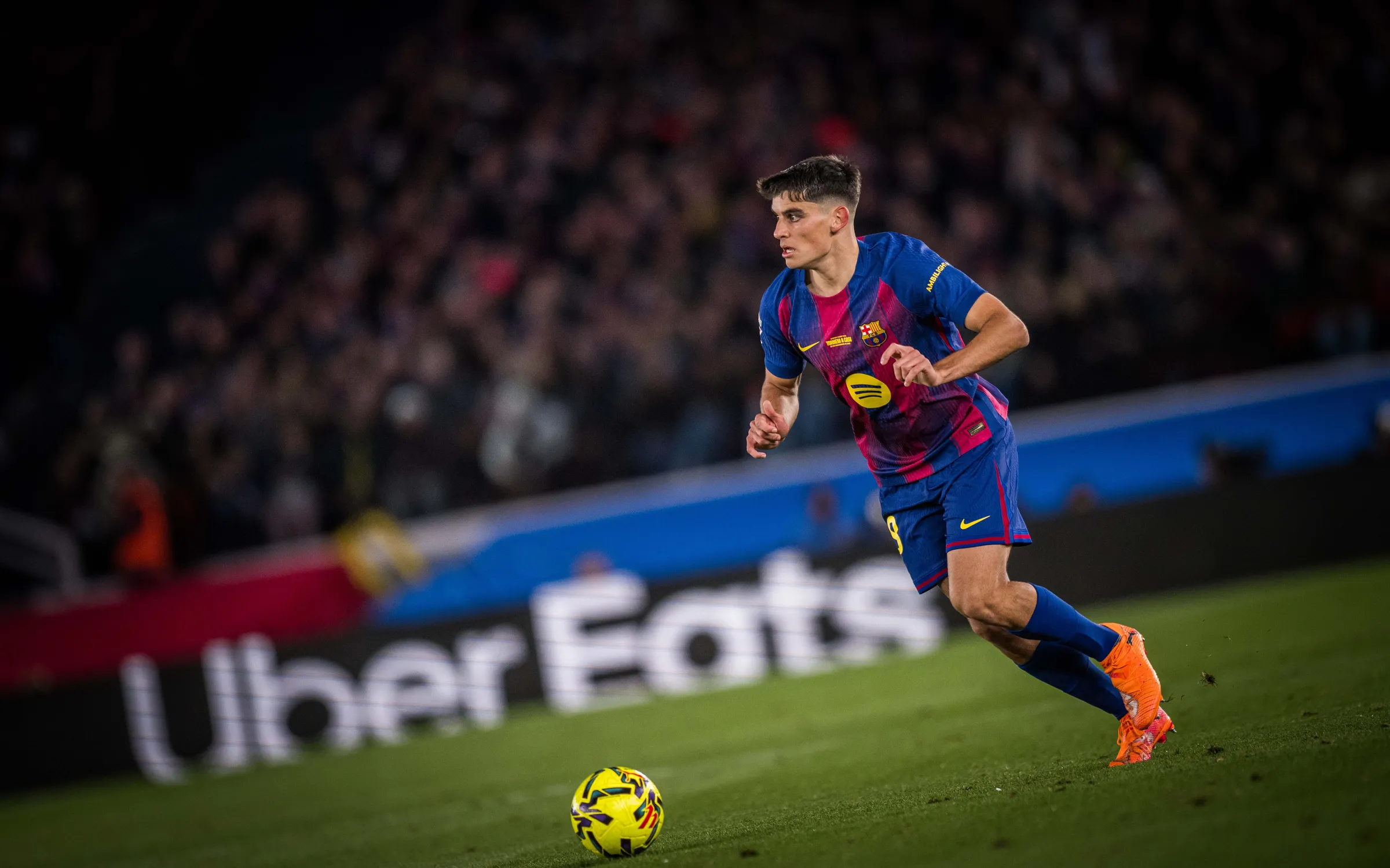 Gerard Martín en el partido contra el Athletic.