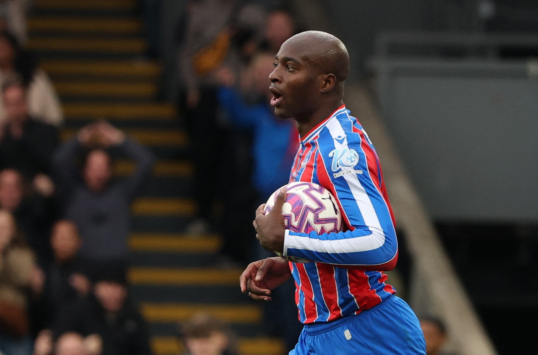 Soccer Football - Premier League - Crystal Palace v AFC Bournemouth - Selhurst Park, London, Britain - October 18, 2025 Crystal Palace's Jean-Philippe Mateta celebrates scoring their first goal Action Images via Reuters/John Sibley EDITORIAL USE ONLY. NO USE WITH UNAUTHORIZED AUDIO, VIDEO, DATA, FIXTURE LISTS, CLUB/LEAGUE LOGOS OR 'LIVE' SERVICES. ONLINE IN-MATCH USE LIMITED TO 120 IMAGES, NO VIDEO EMULATION. NO USE IN BETTING, GAMES OR SINGLE CLUB/LEAGUE/PLAYER PUBLICATIONS. PLEASE CONTACT YOUR ACCOUNT REPRESENTATIVE FOR FURTHER DETAILS..