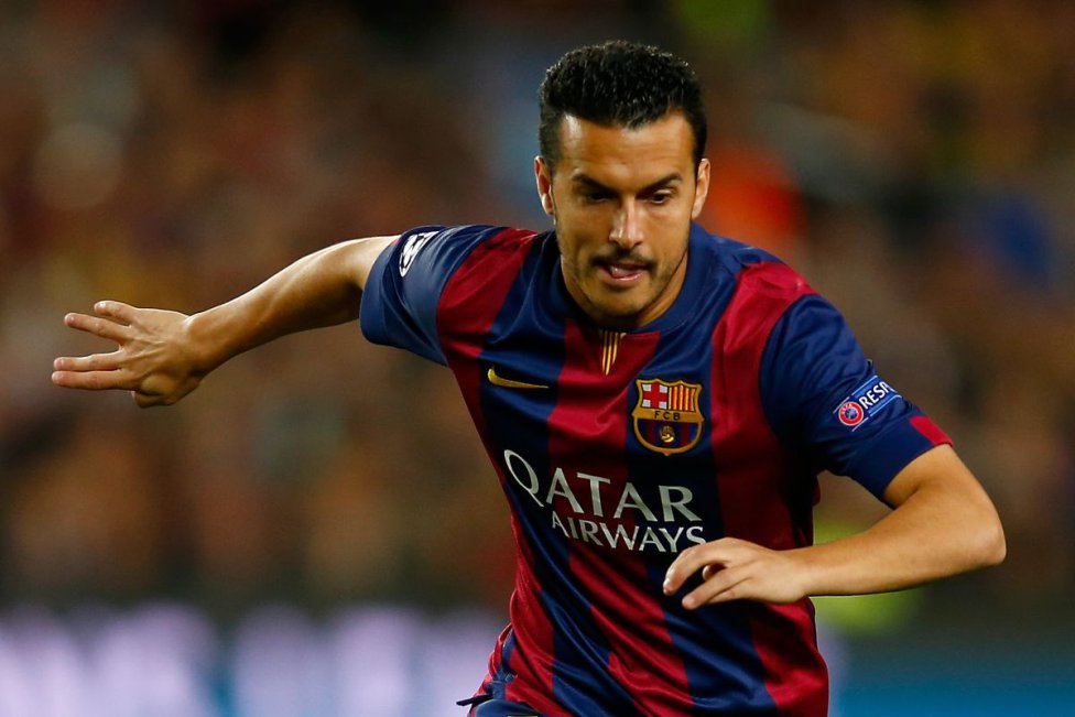 Pedro Rodríguez, durante un partido con el FC Barcelona.