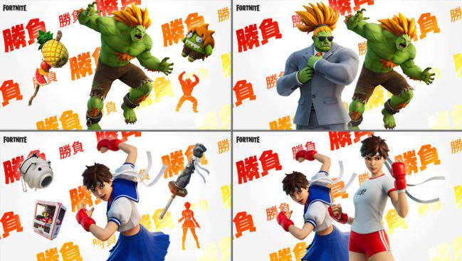 Street Fighters' Blanka and Sakura Touch Down in Fortnite