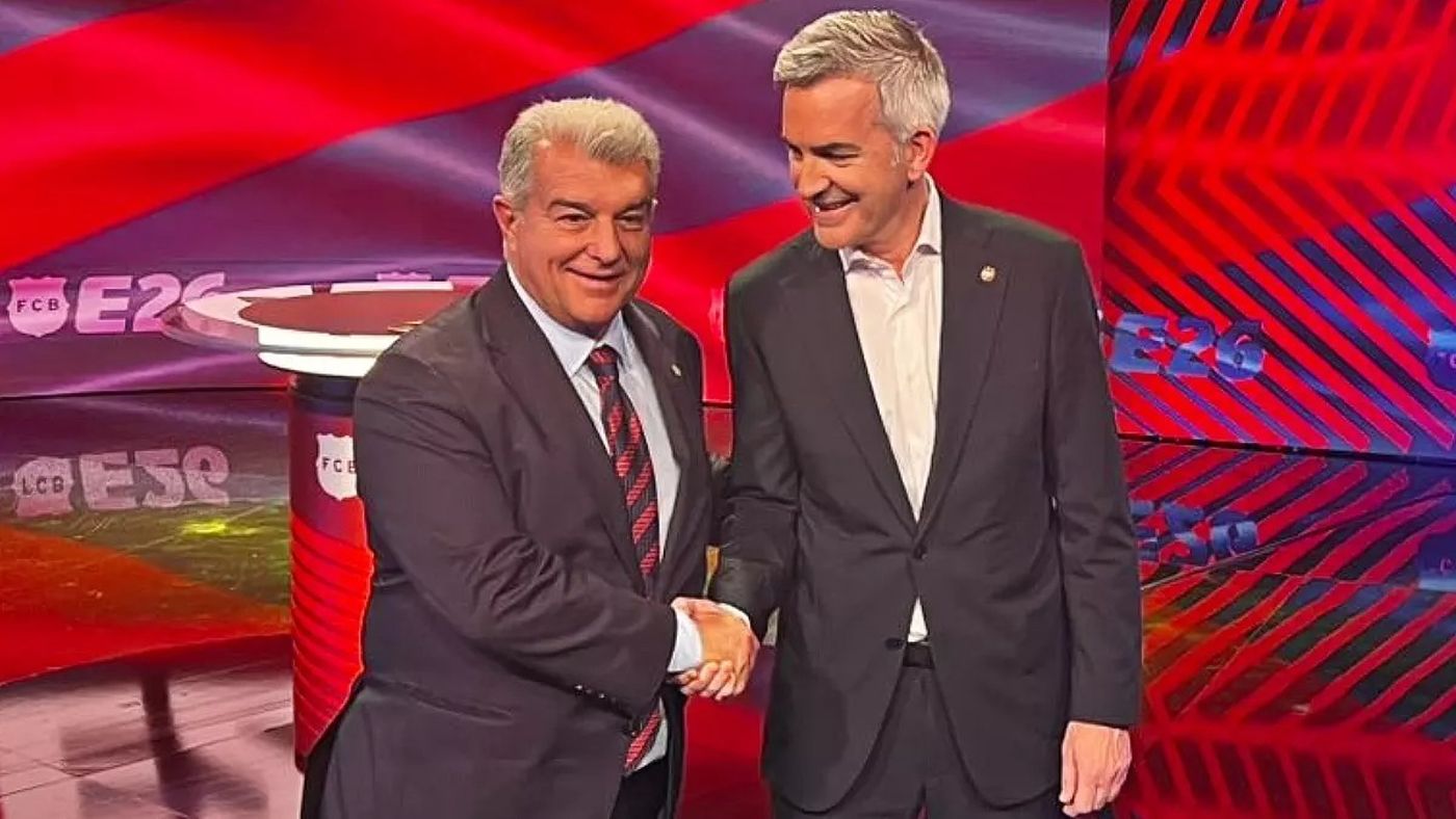 Joan Laporta y Víctor Font, en el debate.
