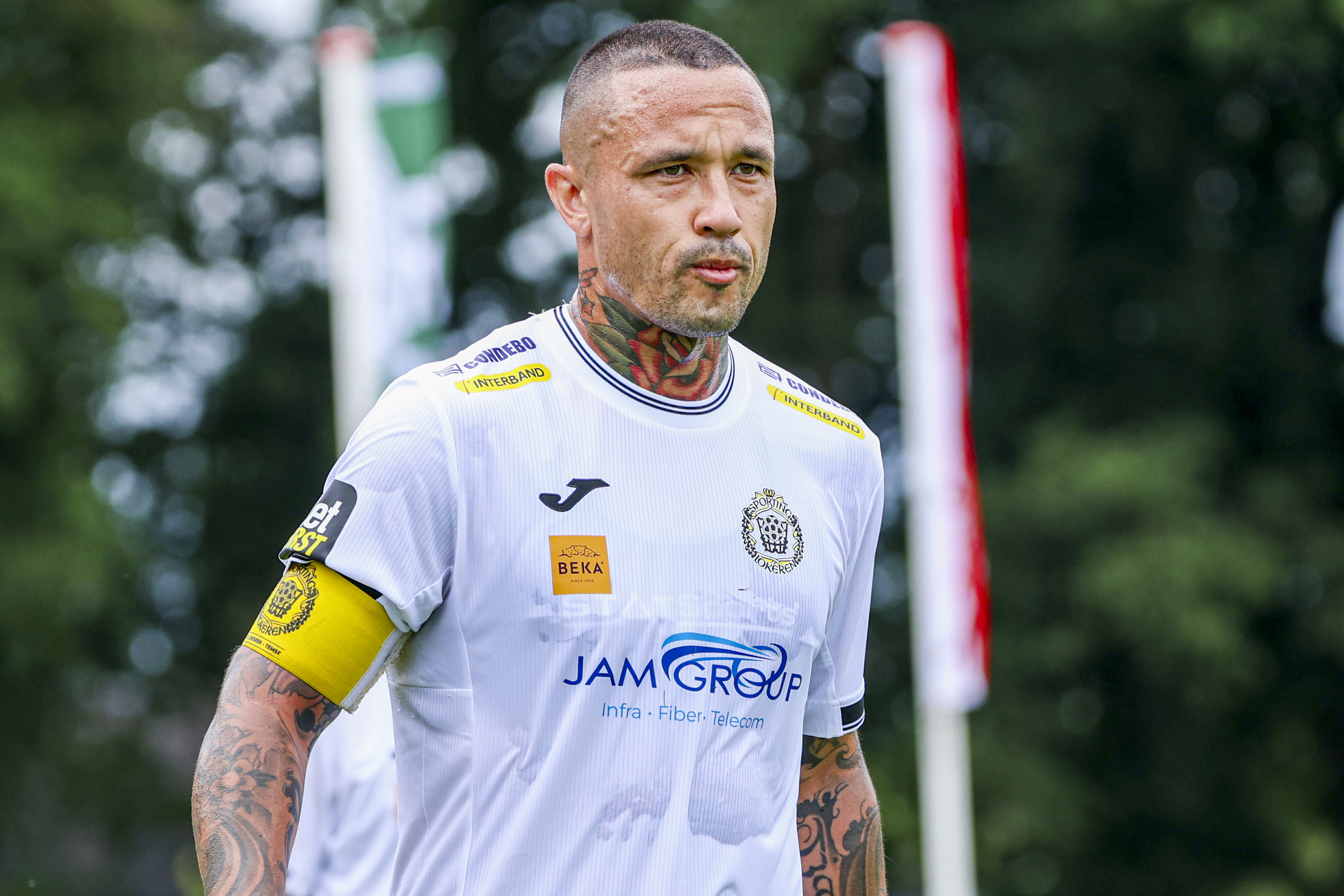 Goor, Netherlands - July 5: Radja Nainggolan of KSC Lokeren-Temse looks on during the Pre-Season Friendly Match between FC Twente and KSC Lokeren at GFC Goor on July 5, 2025 in Goor, Netherlands. (Photo by Wart Brinkerhof/Marcel ter Bals/DeFodi Images/DeFodi via Getty Images)