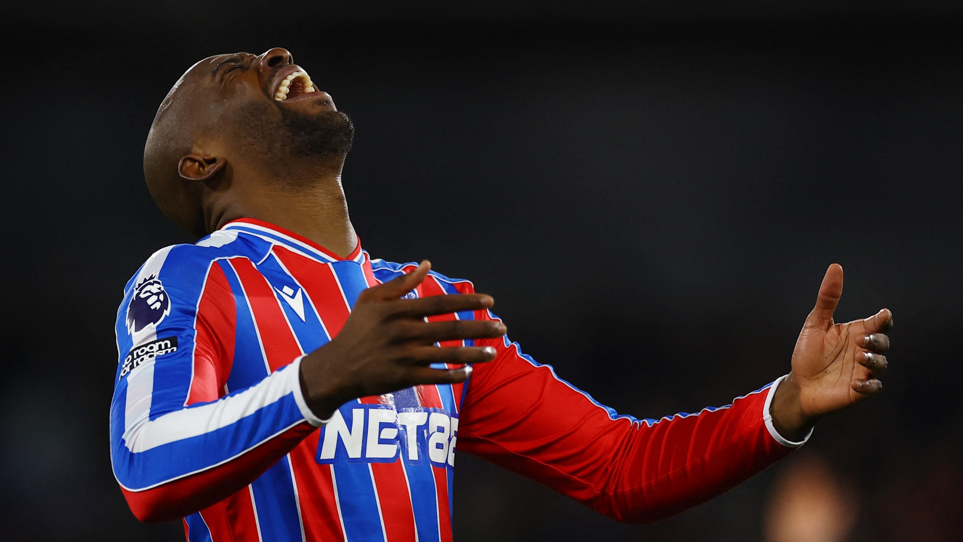 Soccer Football - Premier League - Crystal Palace v Fulham - Selhurst Park, London, Britain - January 1, 2026 Crystal Palace's Jean-Philippe Mateta reacts Action Images via Reuters/Matthew Childs EDITORIAL USE ONLY. NO USE WITH UNAUTHORIZED AUDIO, VIDEO, DATA, FIXTURE LISTS, CLUB/LEAGUE LOGOS OR 'LIVE' SERVICES. ONLINE IN-MATCH USE LIMITED TO 120 IMAGES, NO VIDEO EMULATION. NO USE IN BETTING, GAMES OR SINGLE CLUB/LEAGUE/PLAYER PUBLICATIONS. PLEASE CONTACT YOUR ACCOUNT REPRESENTATIVE FOR FURTHER DETAILS..