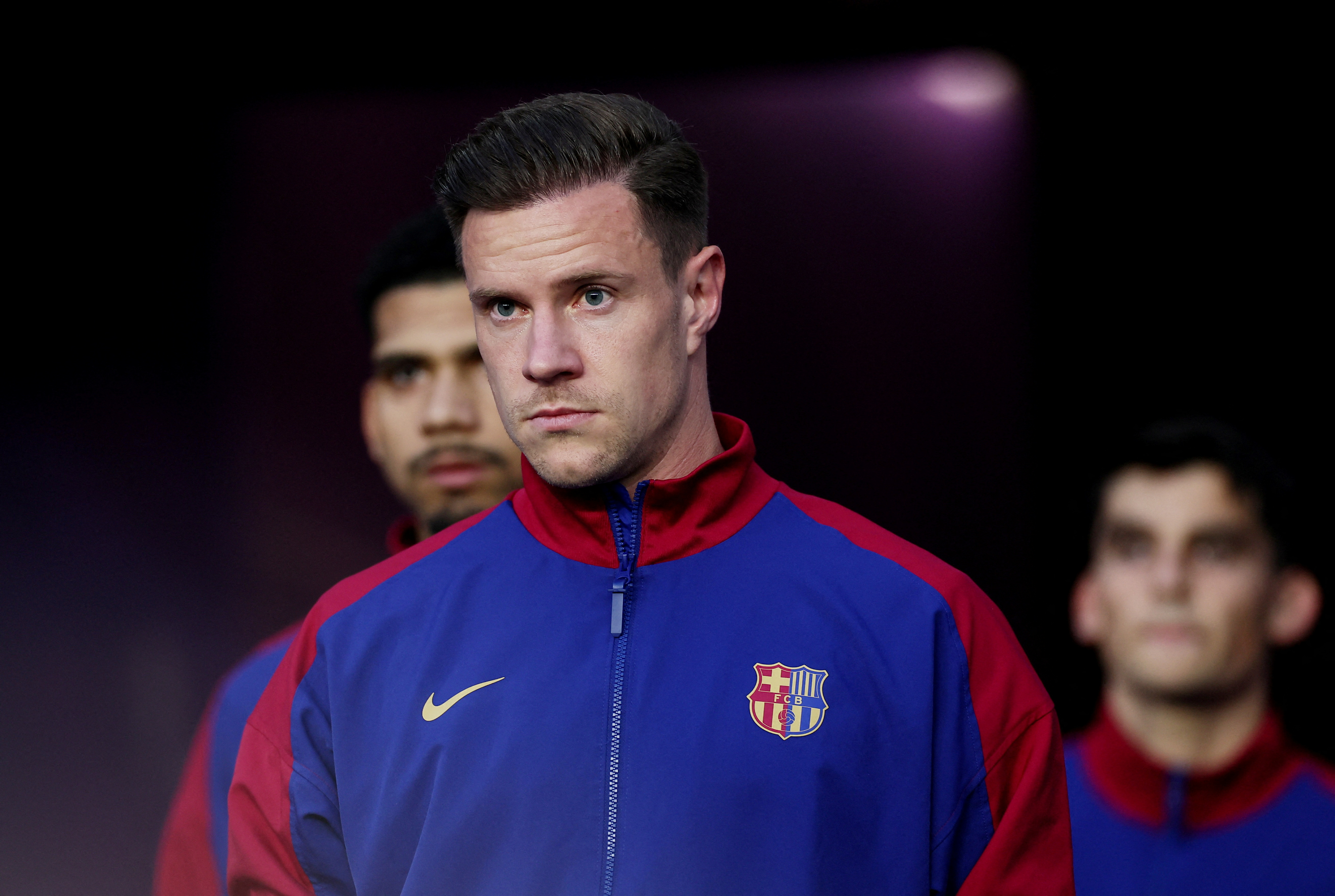 FILE PHOTO: Soccer Football - LaLiga - Real Valladolid v FC Barcelona - Estadio Jose Zorrilla, Valladolid, Spain - May 3, 2025 FC Barcelona's Marc-Andre ter Stegen before the match REUTERS/Isabel Infantes/File Photo