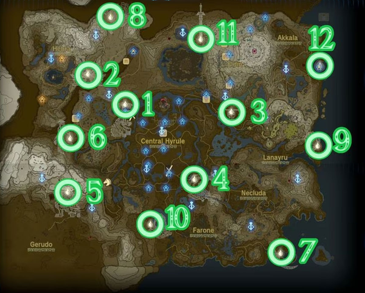 Dragon Tear Locations with Map - Tears of the Kingdom - Try Hard Guides
