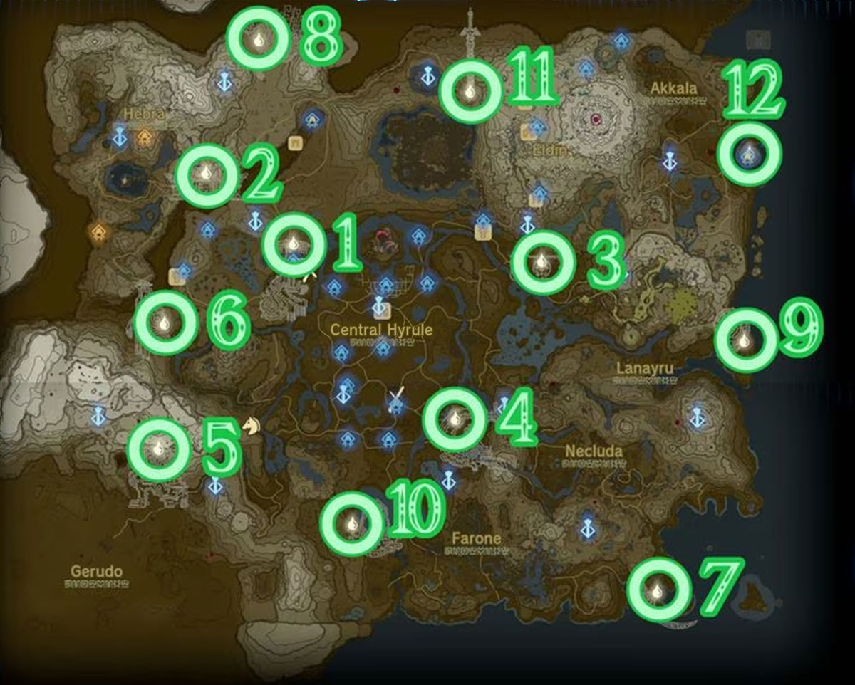 All dragon locations in Zelda: Tears of the Kingdom