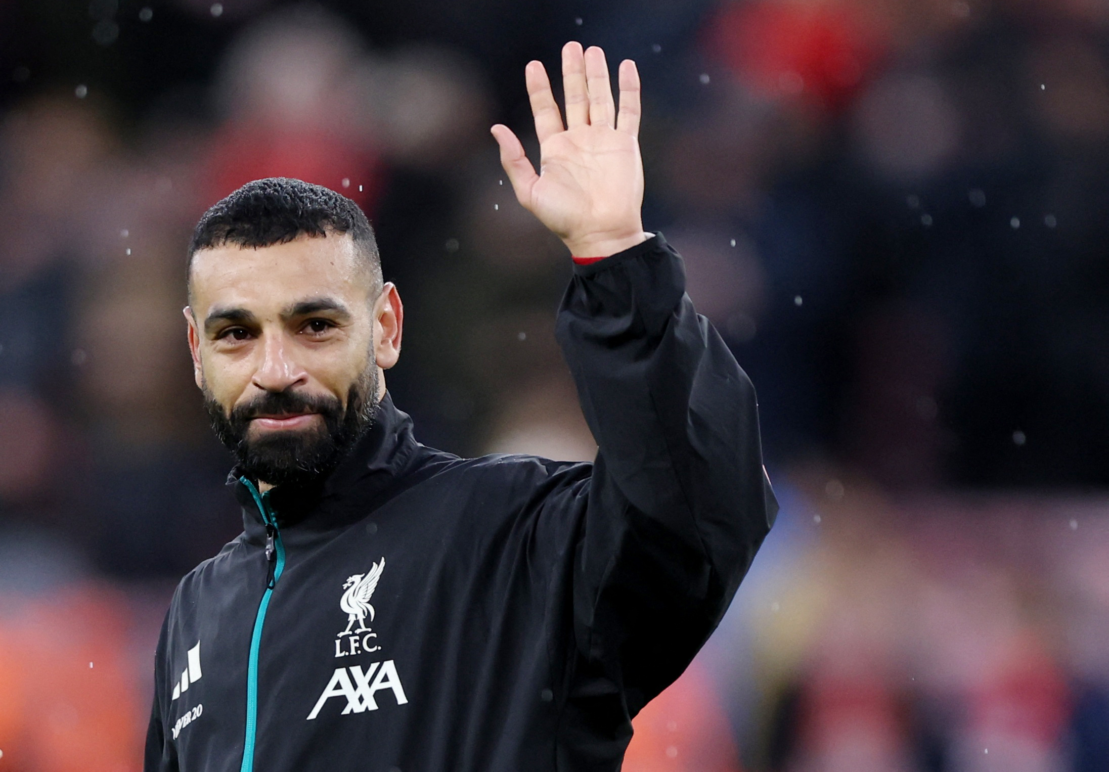 Soccer Football - Premier League - Liverpool v Fulham - Anfield, Liverpool, Britain - April 11, 2026 Liverpool's Mohamed Salah celebrates after the match REUTERS/David Klein EDITORIAL USE ONLY. NO USE WITH UNAUTHORIZED AUDIO, VIDEO, DATA, FIXTURE LISTS, CLUB/LEAGUE LOGOS OR 'LIVE' SERVICES. ONLINE IN-MATCH USE LIMITED TO 120 IMAGES, NO VIDEO EMULATION. NO USE IN BETTING, GAMES OR SINGLE CLUB/LEAGUE/PLAYER PUBLICATIONS. PLEASE CONTACT YOUR ACCOUNT REPRESENTATIVE FOR FURTHER DETAILS..