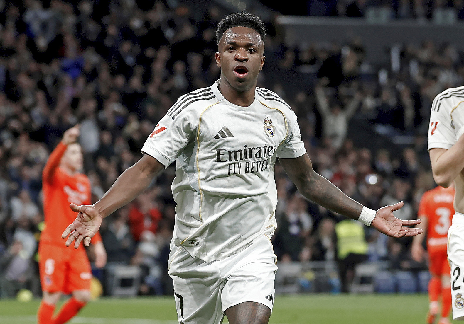 Vinicius celebra un gol.