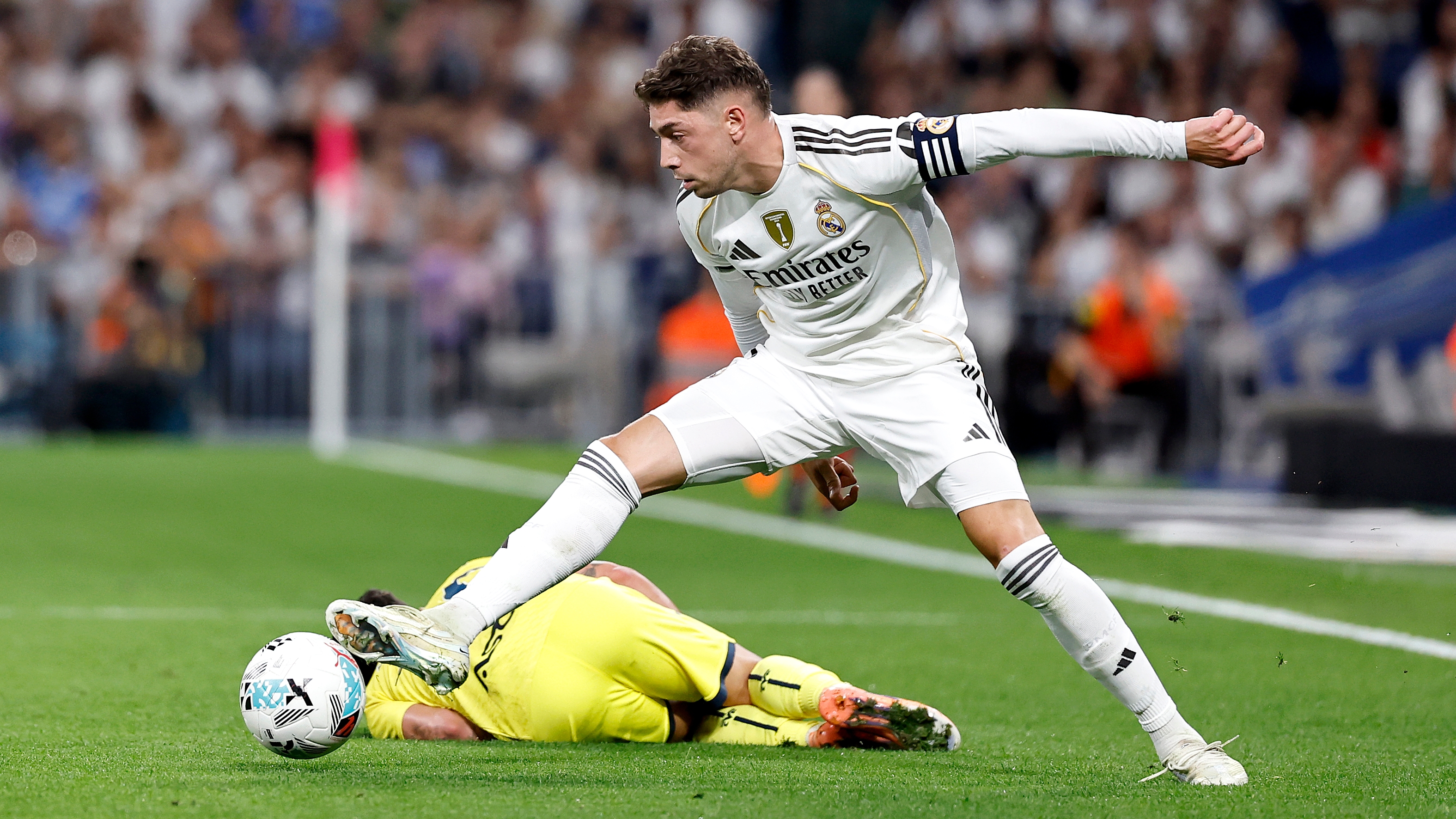 04/10/25 PARTIDO PRIMERA DIVISION 
REAL MADRID - VILLARREAL 
FALTA FEDE VALVERDE ALBERTO MOLEIRO