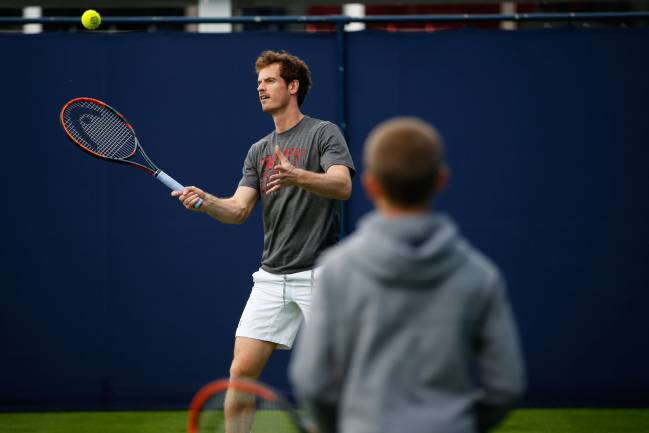 Andy Murray played tennis with David Beckham's son Romeo