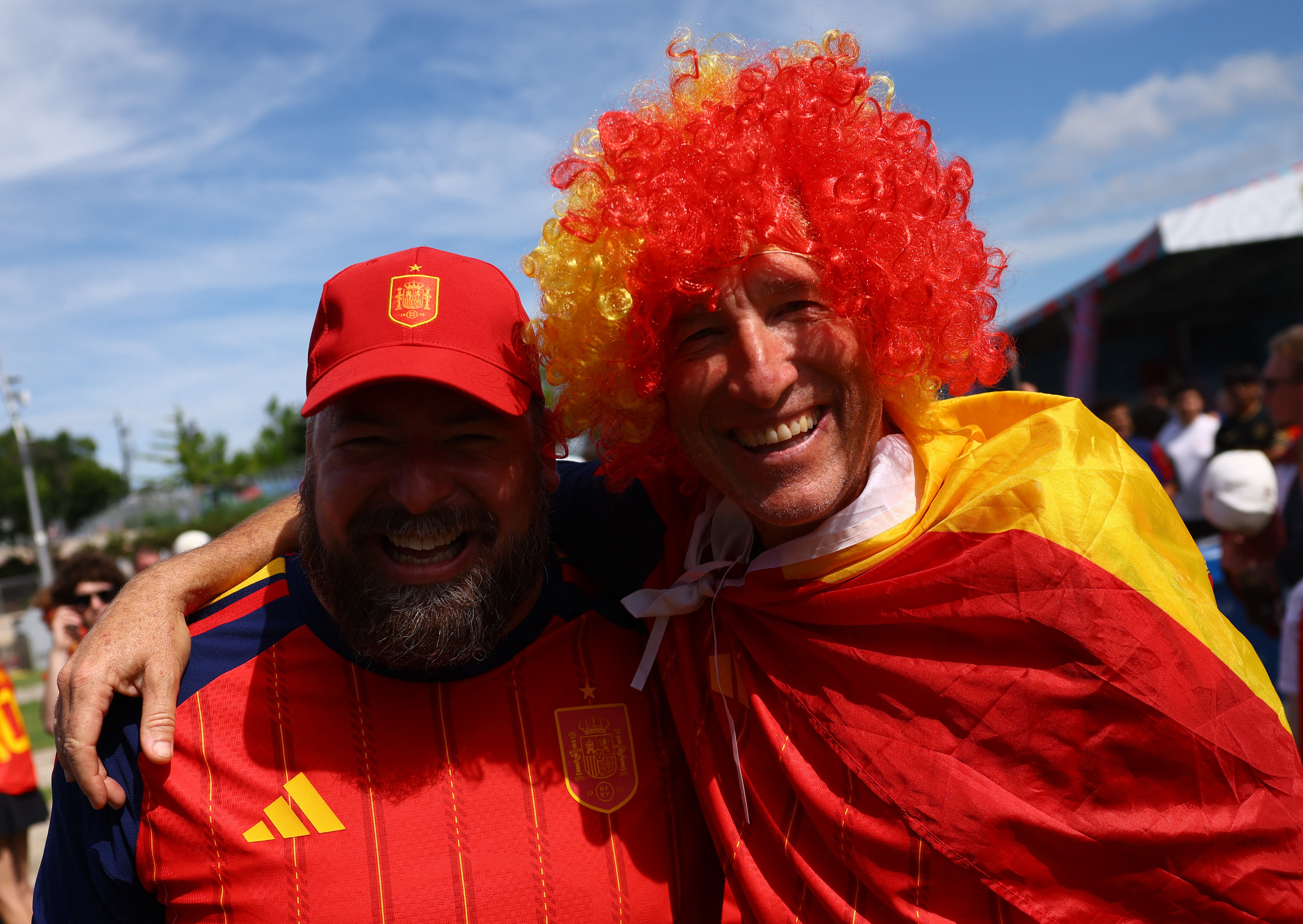 Soccer Football - FIFA World Cup 2026 - Group H - Spain v Cape Verde - Atlanta Stadium, Atlanta, Georgia, U.S. - June 15, 2026 Spain fans outside the stadium before the match REUTERS/Claudia Greco