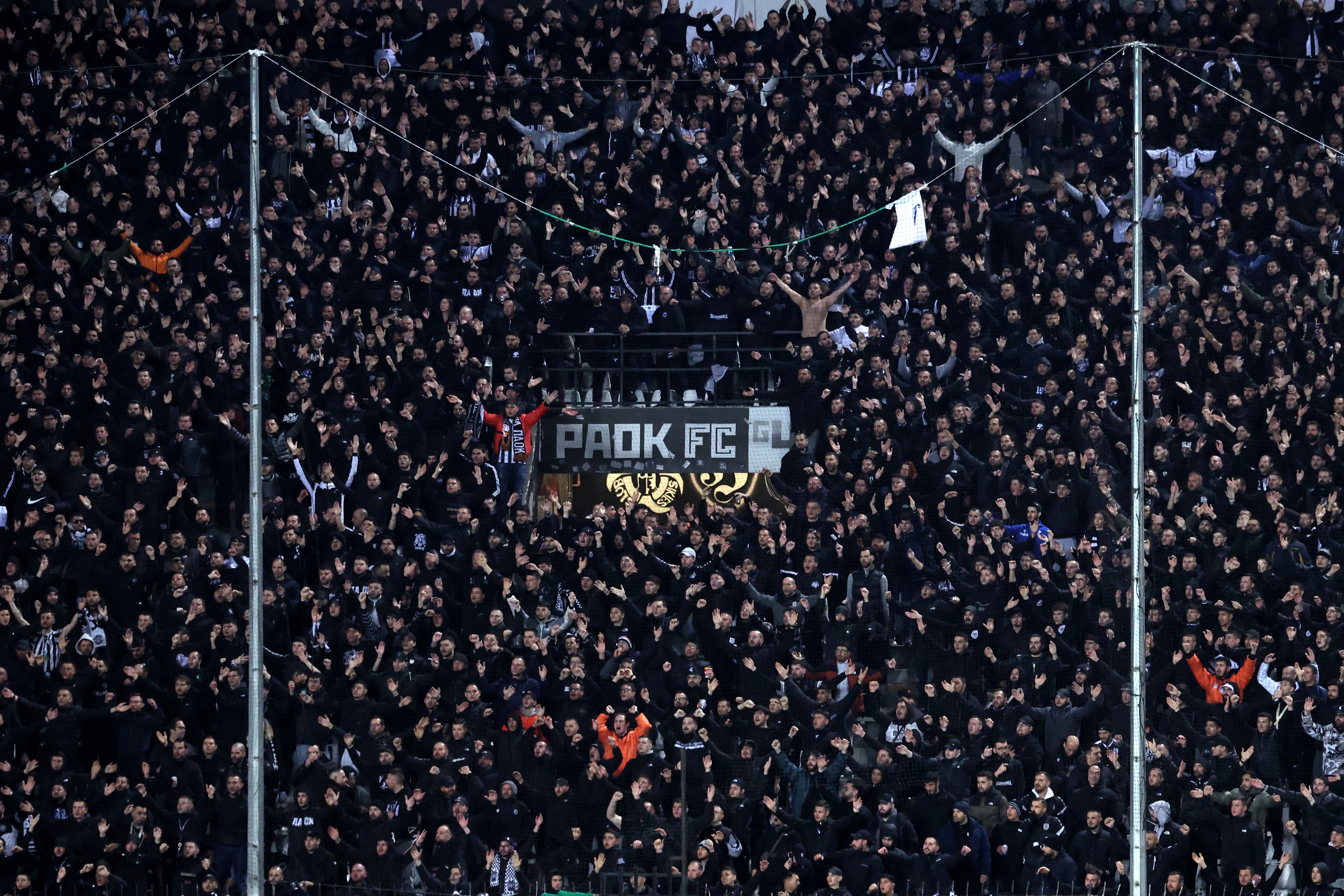 Soccer Football - UEFA Europa League - Play Off - First Leg - PAOK v Celta Vigo - Toumba Stadium, Thessaloniki, Greece - February 19, 2026 PAOK fans in the stands before the match REUTERS/Alexandros Avramidis